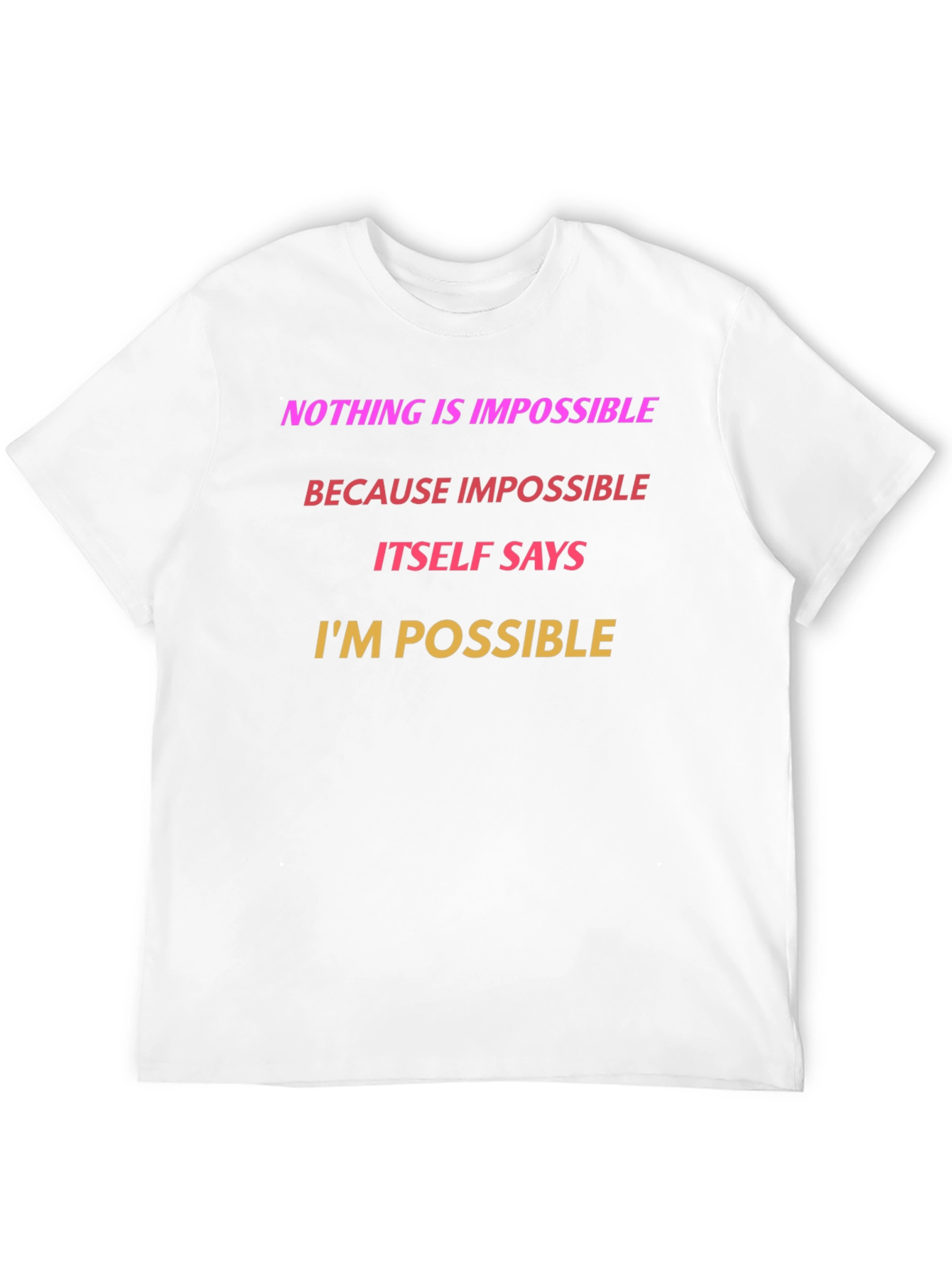 Black Inspirational Graphic T-Shirt - Nothing is Impossible view 12