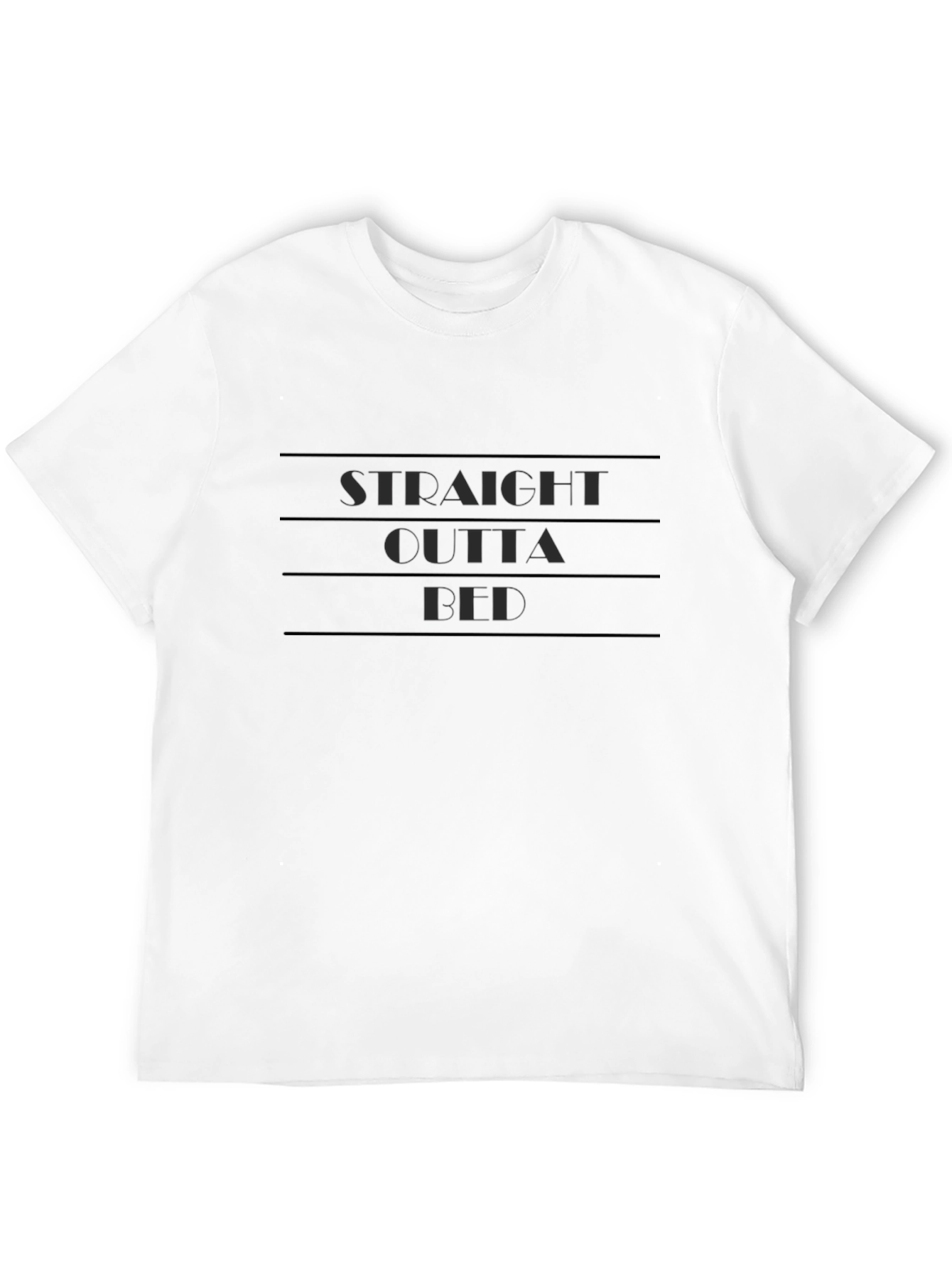 Black Straight Outta Bed Black Graphic T-Shirt view 12