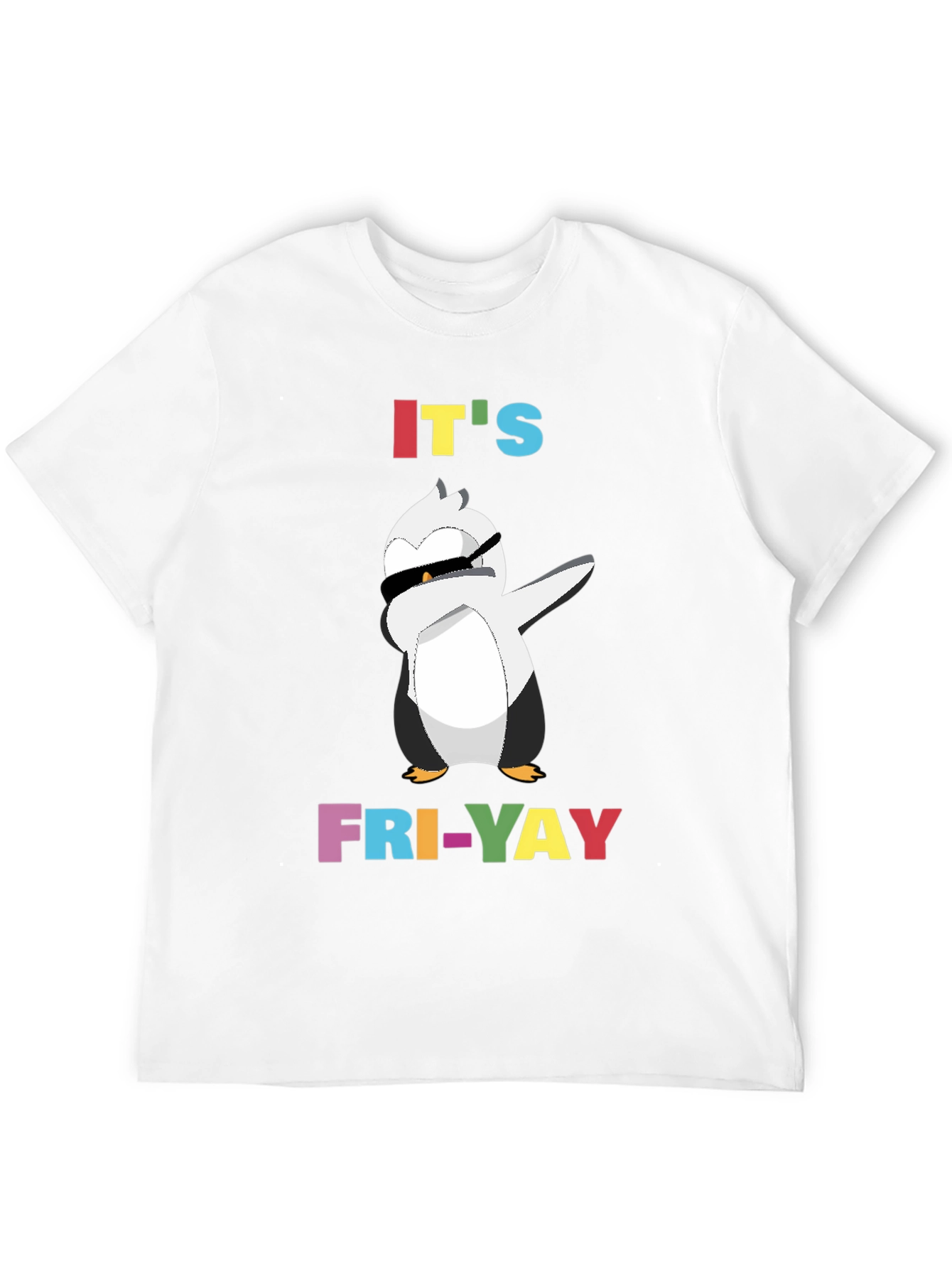 Black It's Fri-Yay Penguin Dabbing T-Shirt view 12