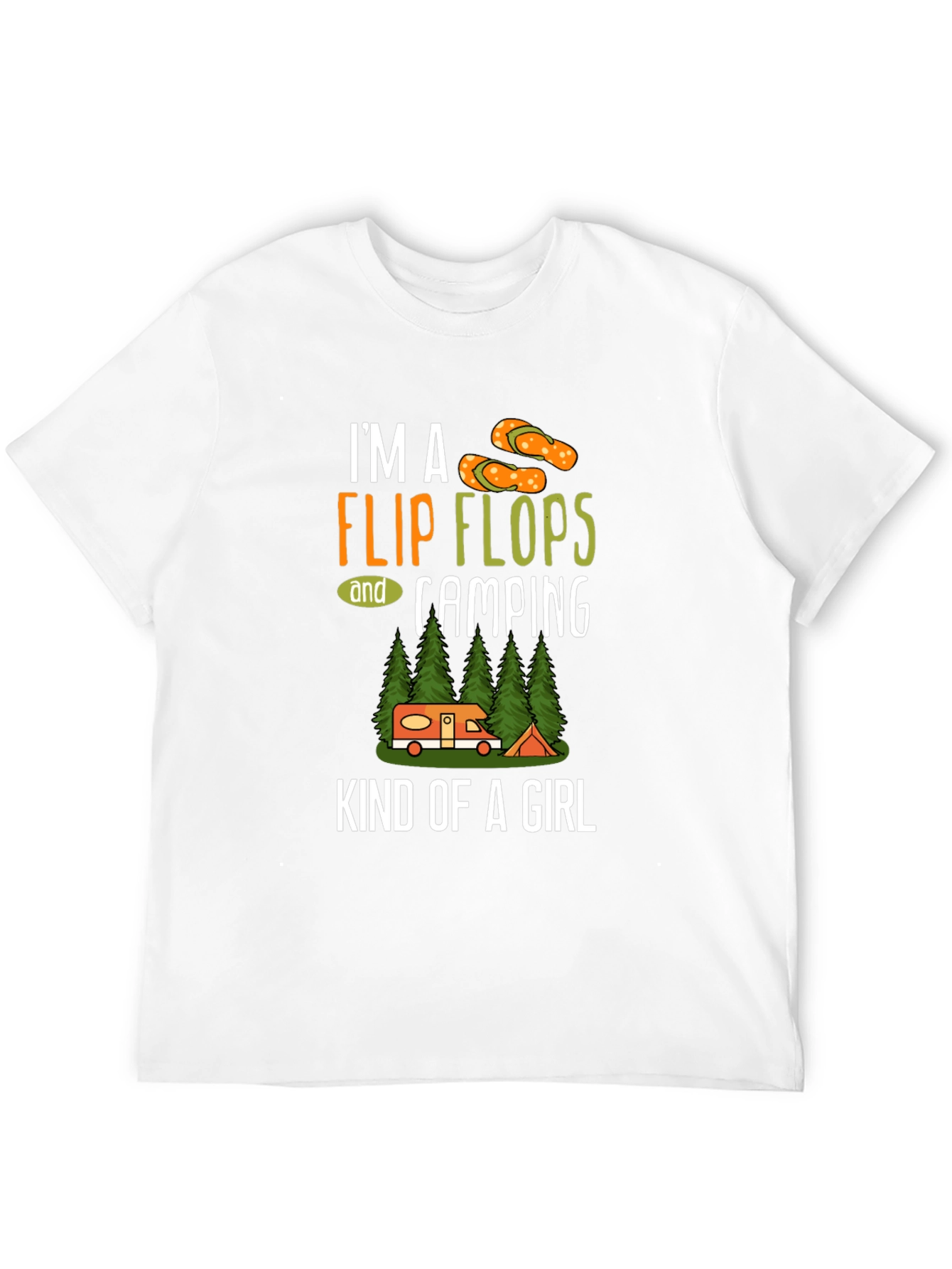 Black I'm a Flip Flops & Camping Kind of a Girl T-Shirt view 12