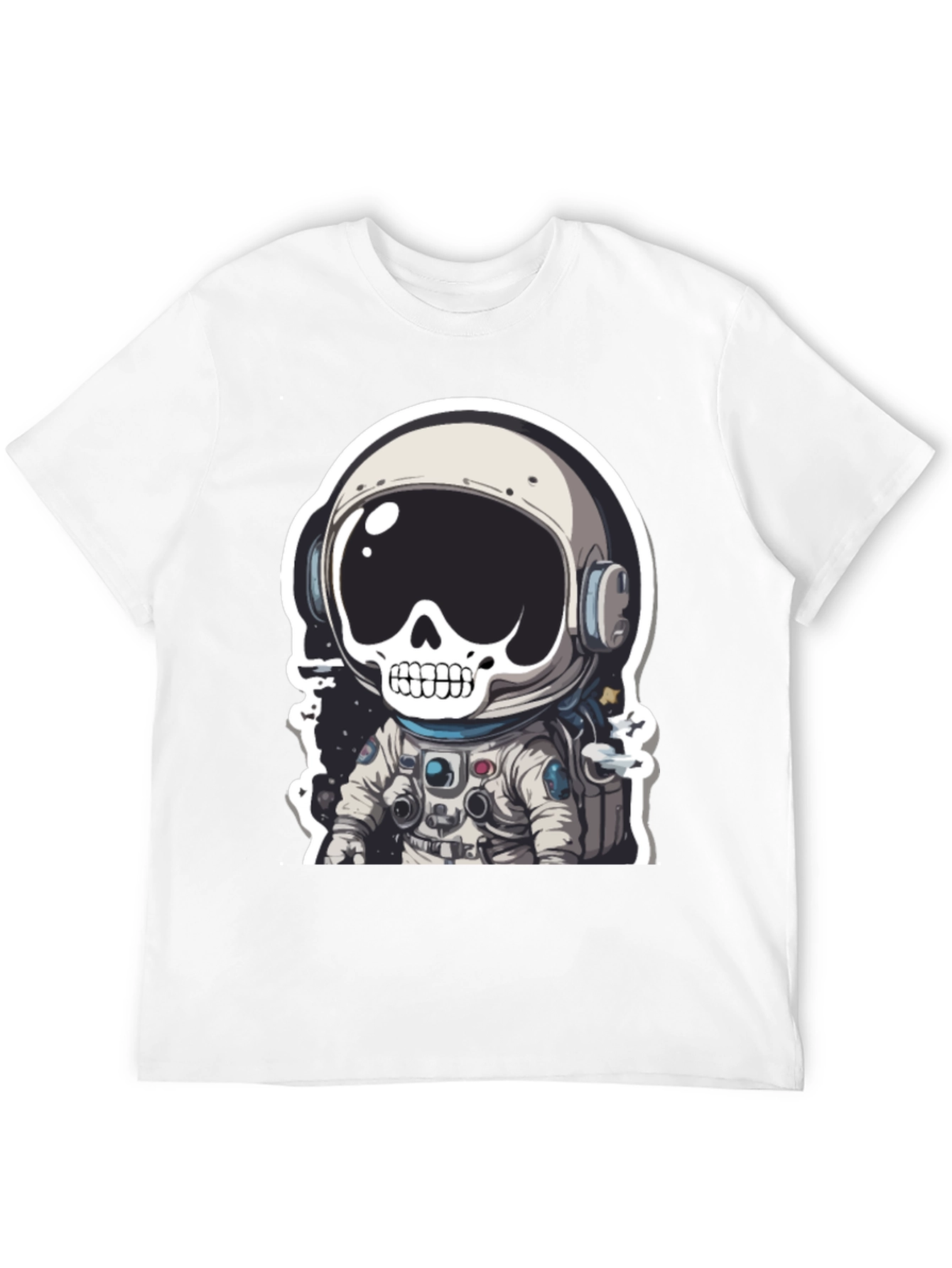 Black Skull Astronaut Graphic Tee - Men's Black T-Shirt view 12