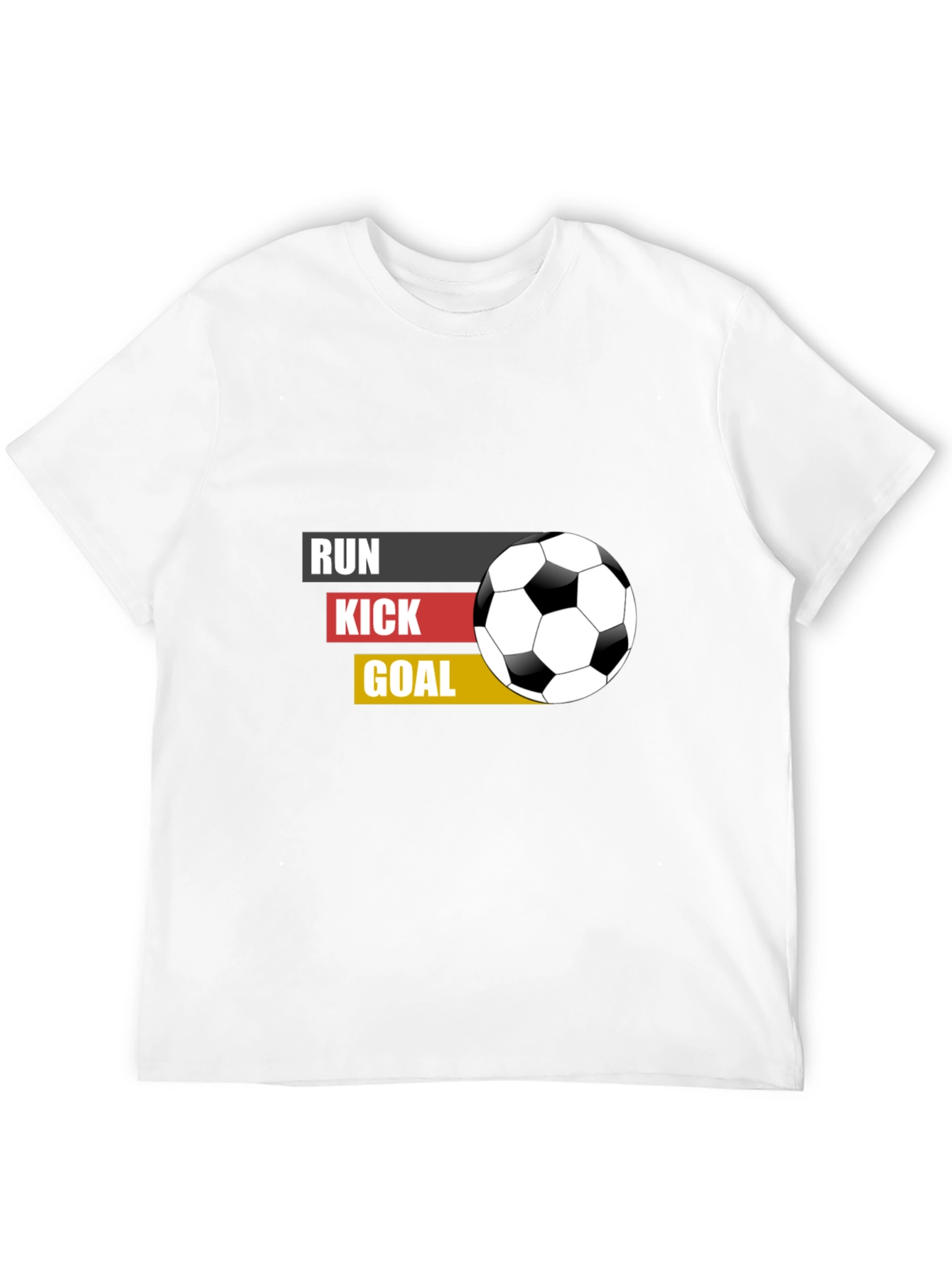 Black Run Kick Goal Soccer T-Shirt - Black view 12