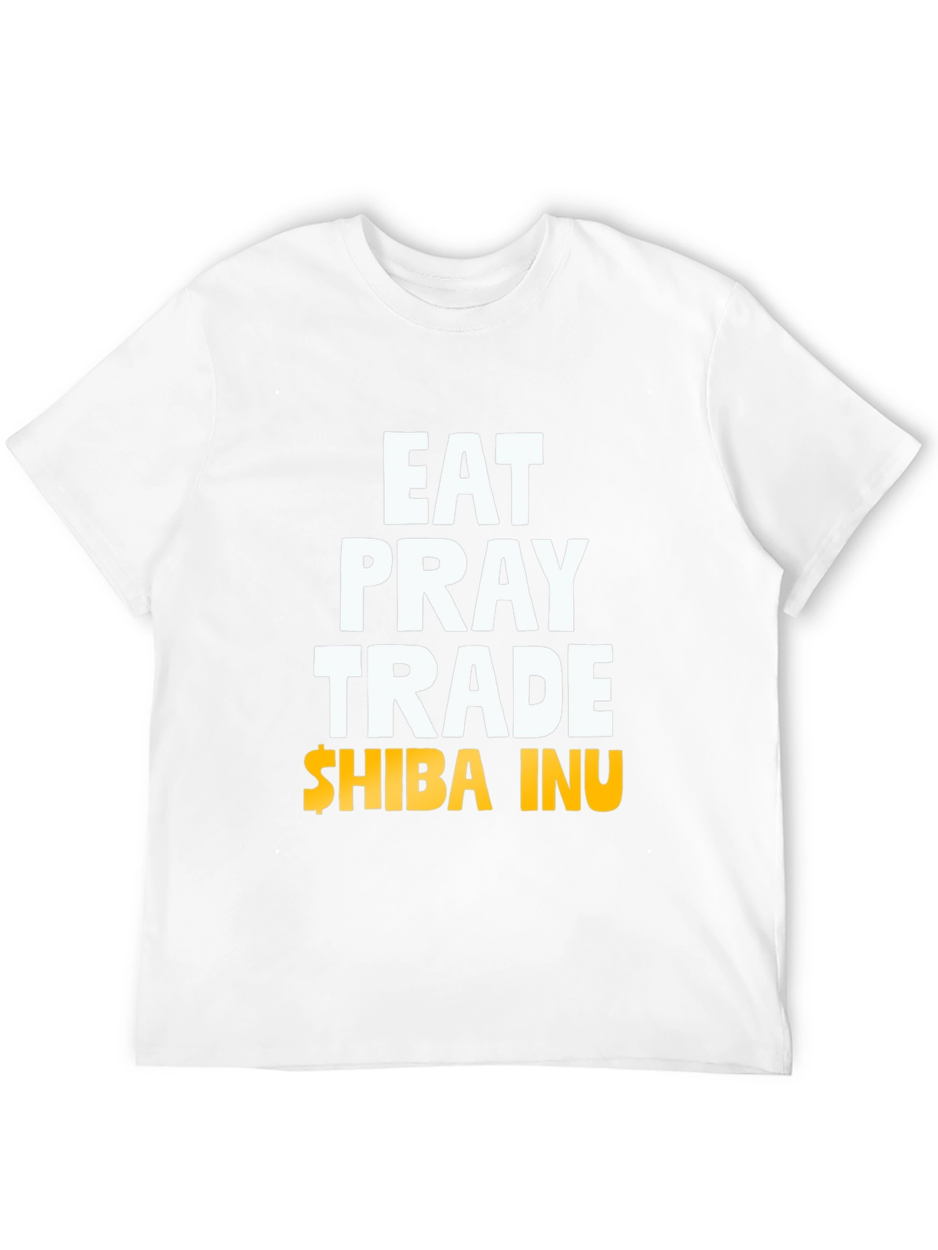 Black Eat Pray Trade Shiba Inu T-Shirt view 12