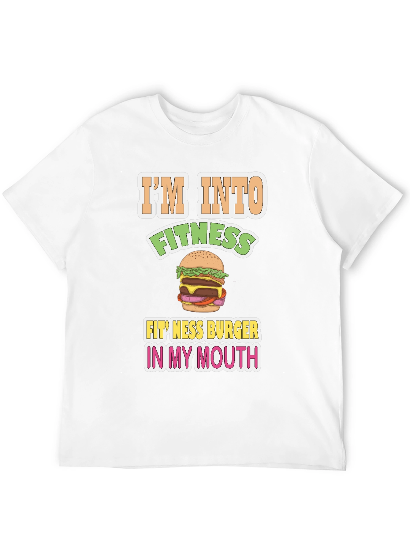 Black Funny Fitness Burger Graphic T-Shirt view 12