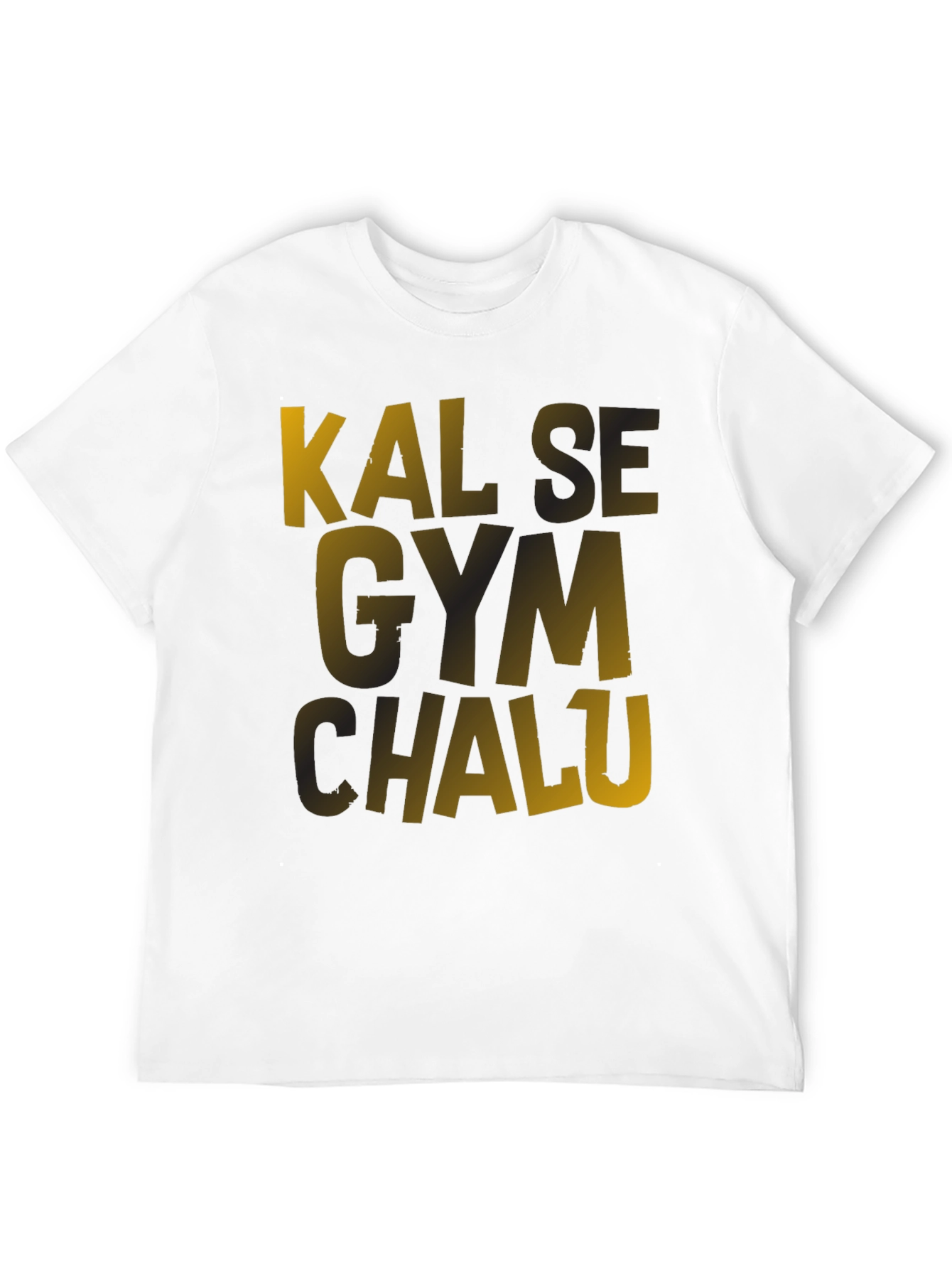 Black Kal Se Gym Chalu Men's Black T-Shirt view 12