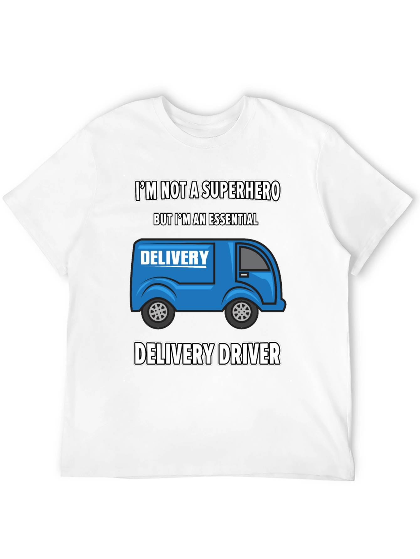 Black Essential Delivery Driver Graphic T-Shirt view 12
