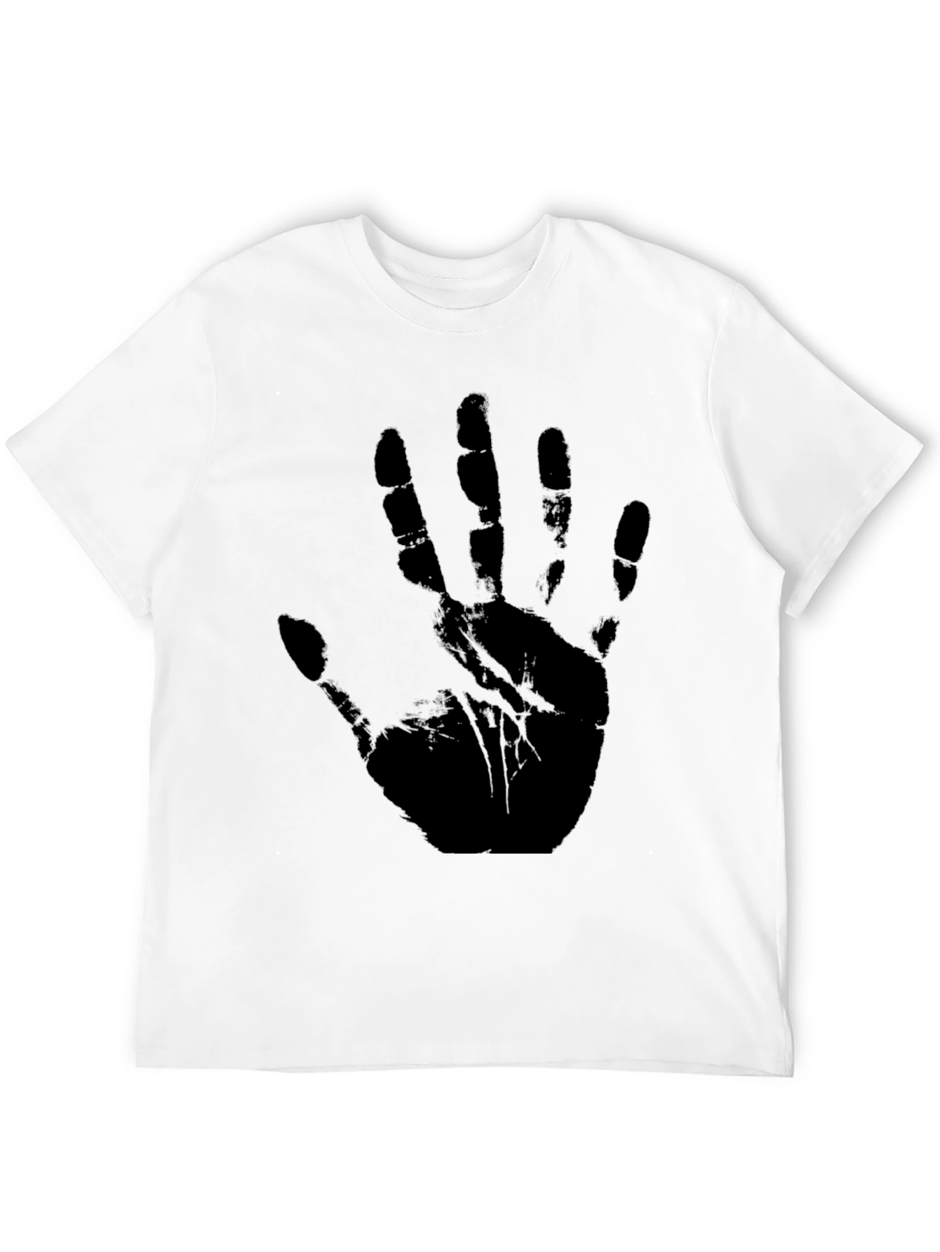 Black Handprint Graphic T-Shirt - Unisex Black Tee view 12
