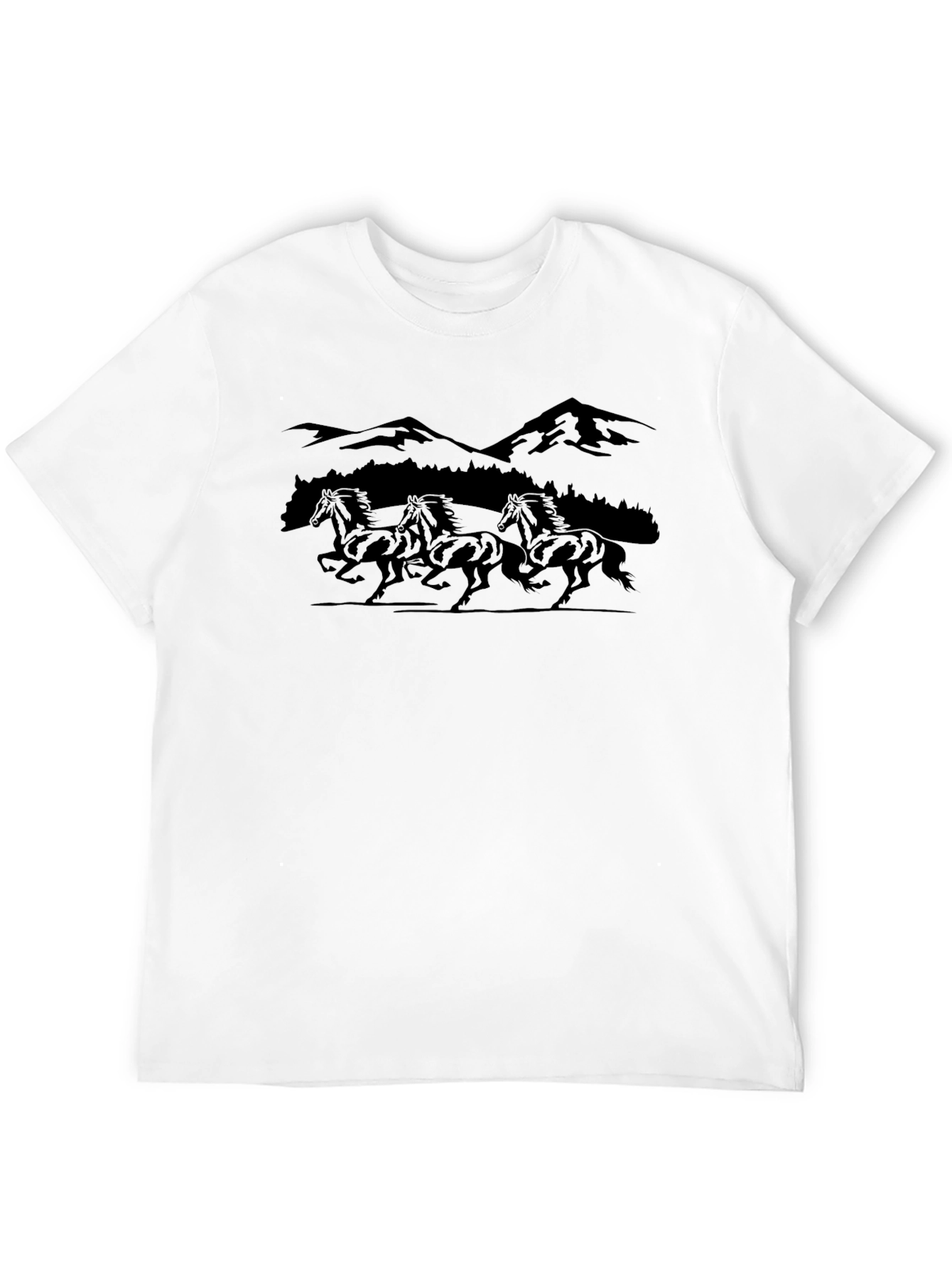 Black Black Horse & Mountain Graphic T-Shirt view 12
