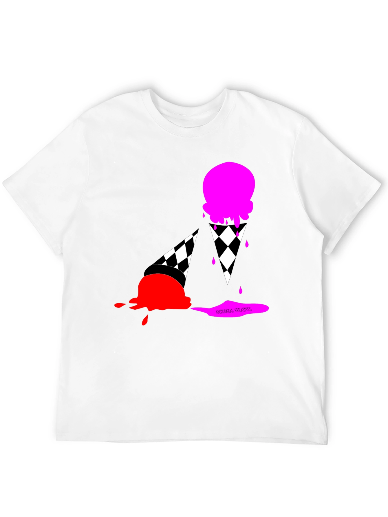 Black Ice Cream Graphic T-Shirt - Black Cotton Tee view 12