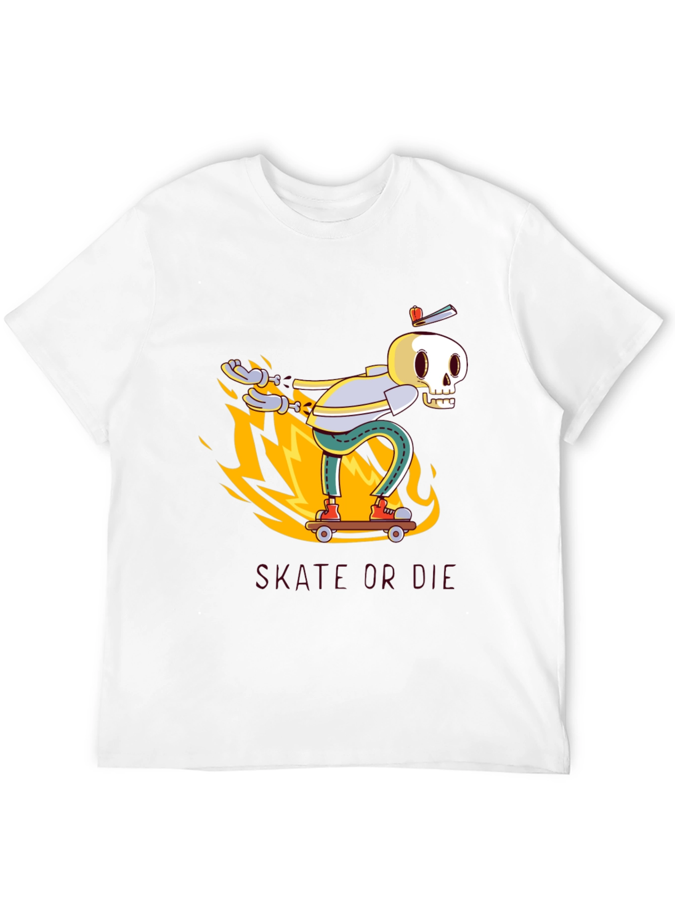 Black Skate or Die Black Graphic Tee - Skeleton Skateboarder view 12