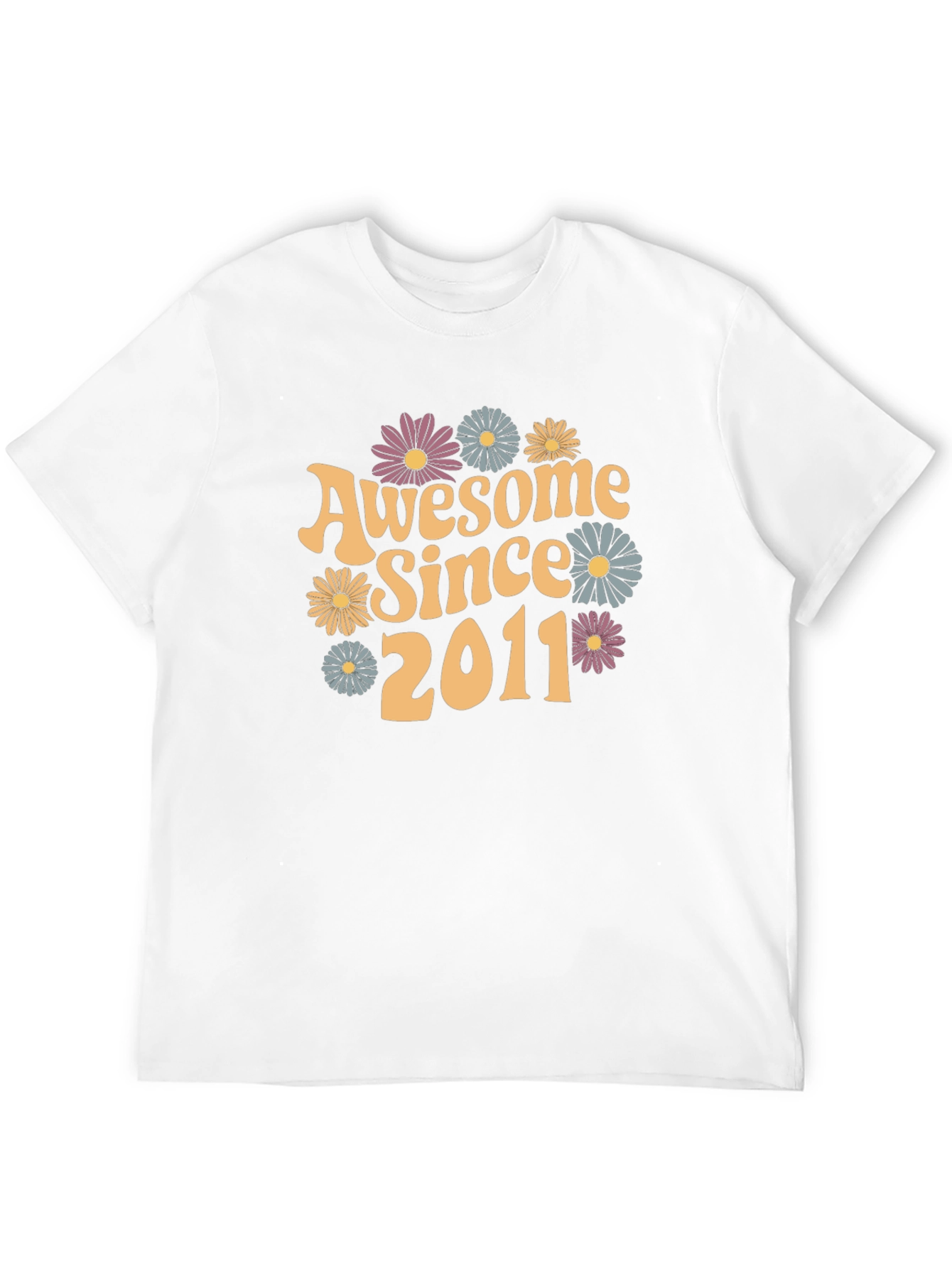 Black Awesome Since 2011 Floral T-Shirt view 12