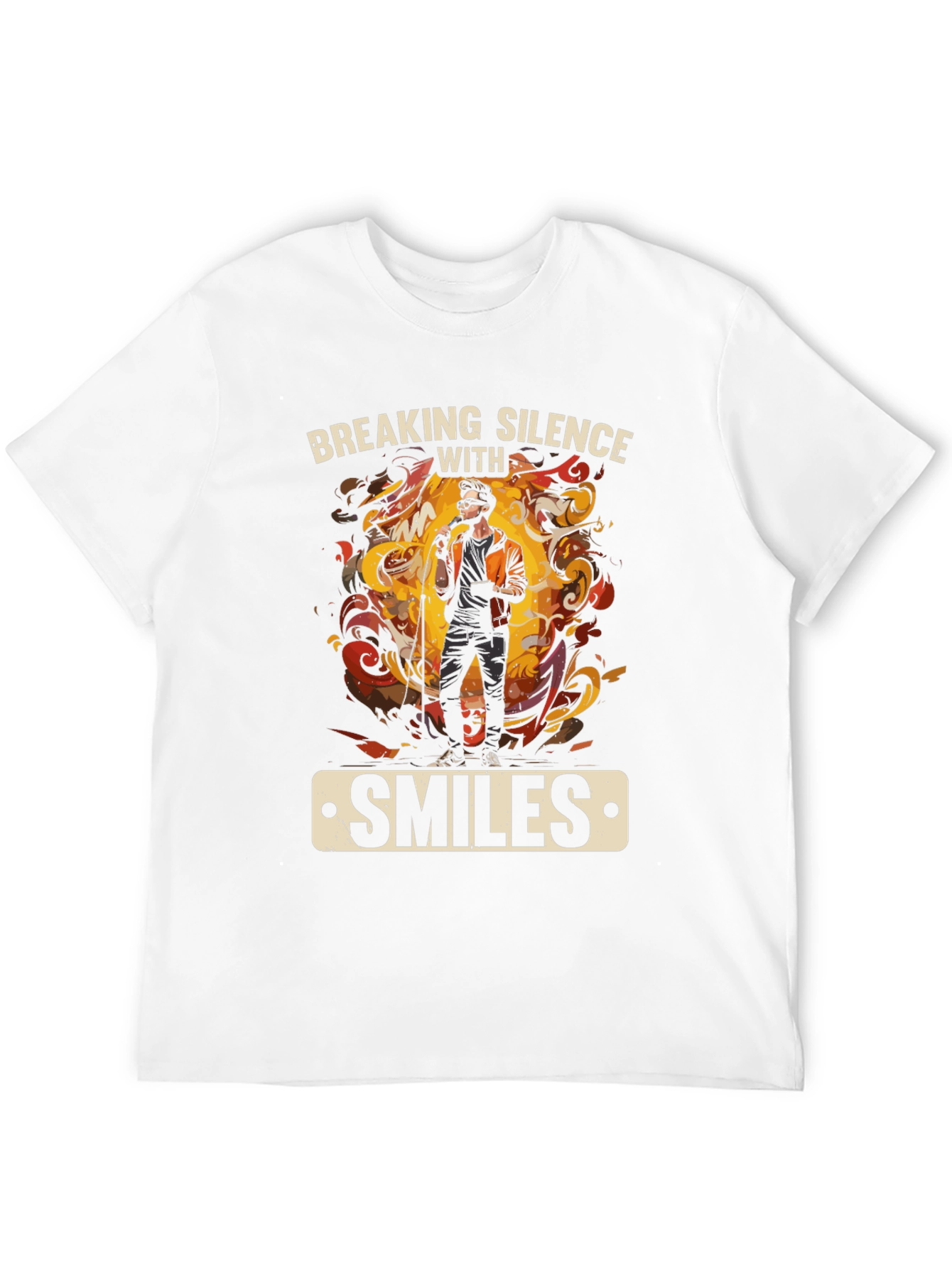 Black Breaking Silence With Smiles Graphic Tee view 12