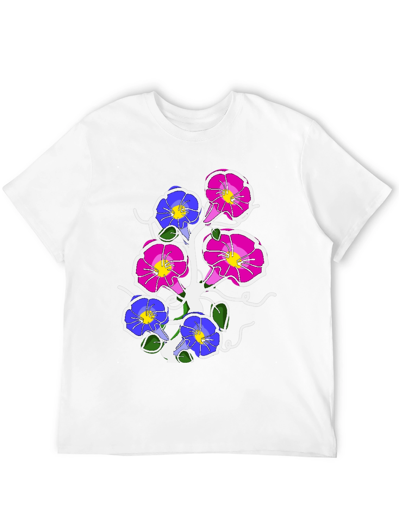 Black Floral Graphic Print Tee - Men's Black T-Shirt view 12