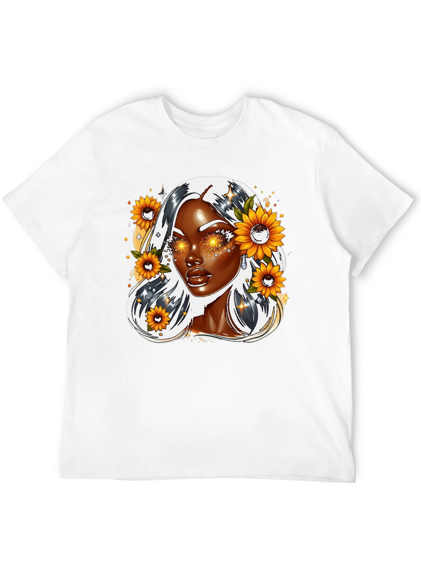 Black Sunflower Goddess Graphic Tee - Black view 12