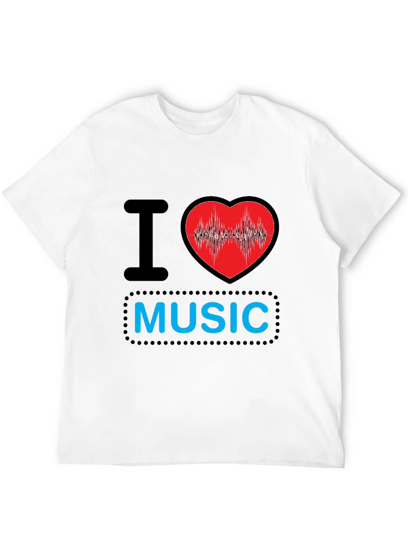 Black I Heart Music Black T-Shirt view 12