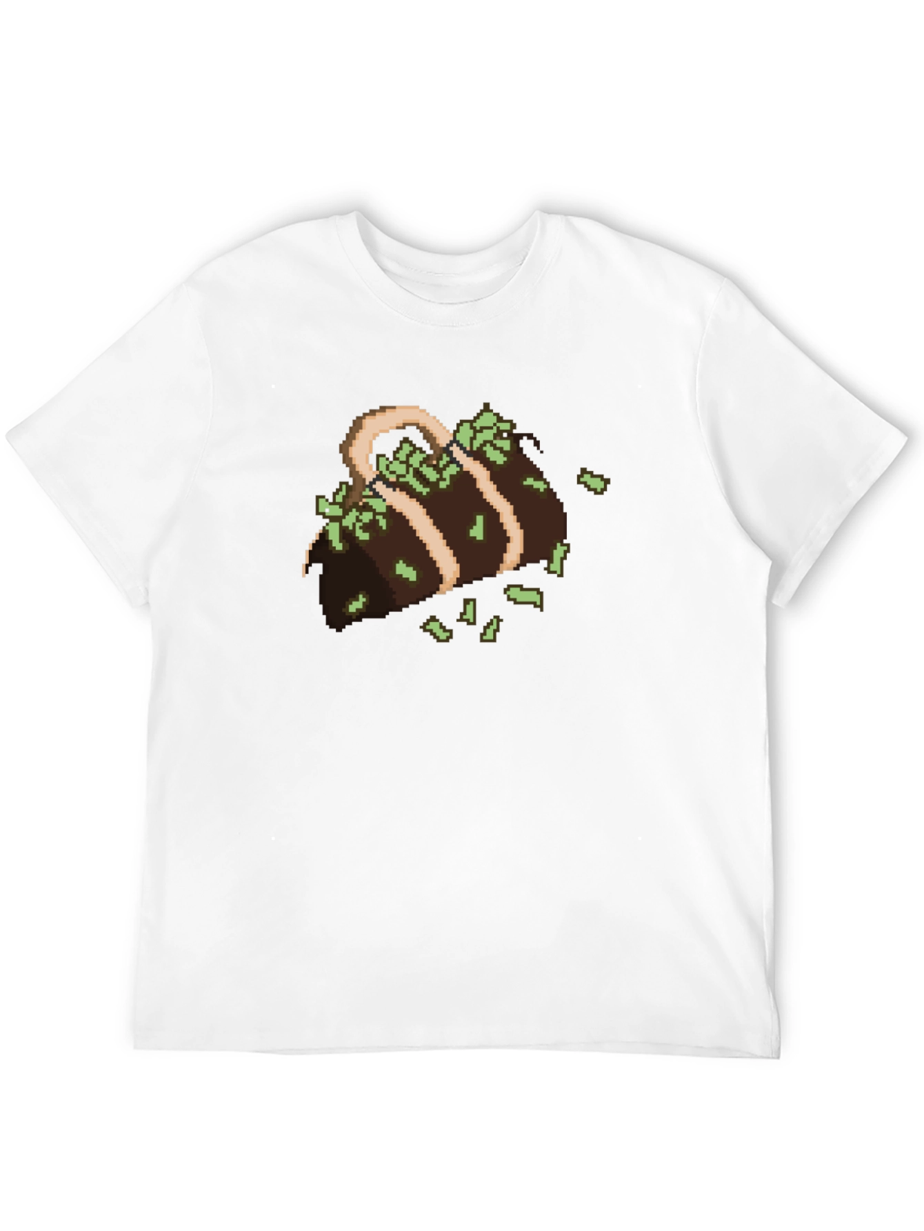 Black Pixelated Money Bag Graphic Tee - Gamer Style view 12