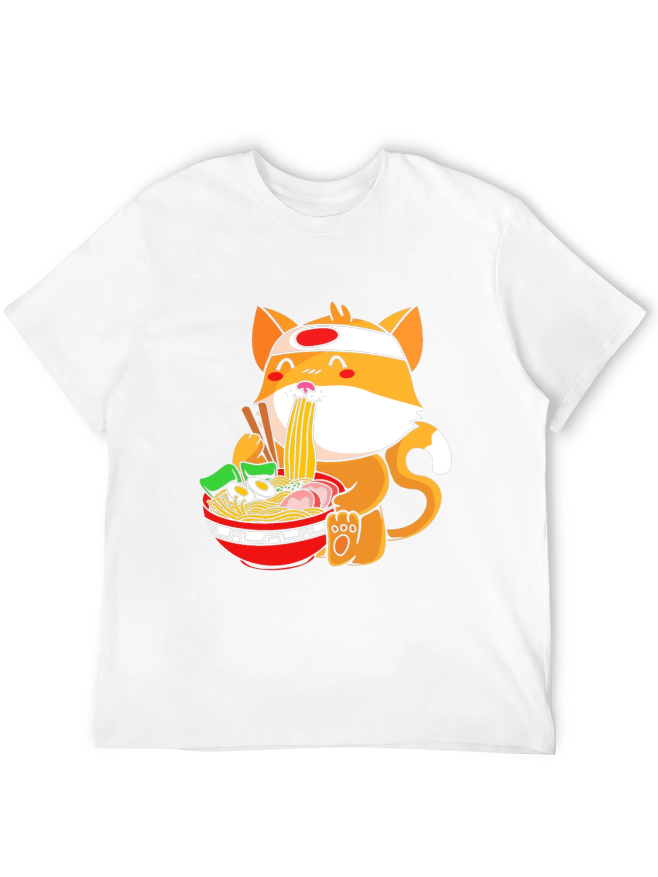 Black Ramen Cat Graphic Tee - Casual Black T-Shirt view 12