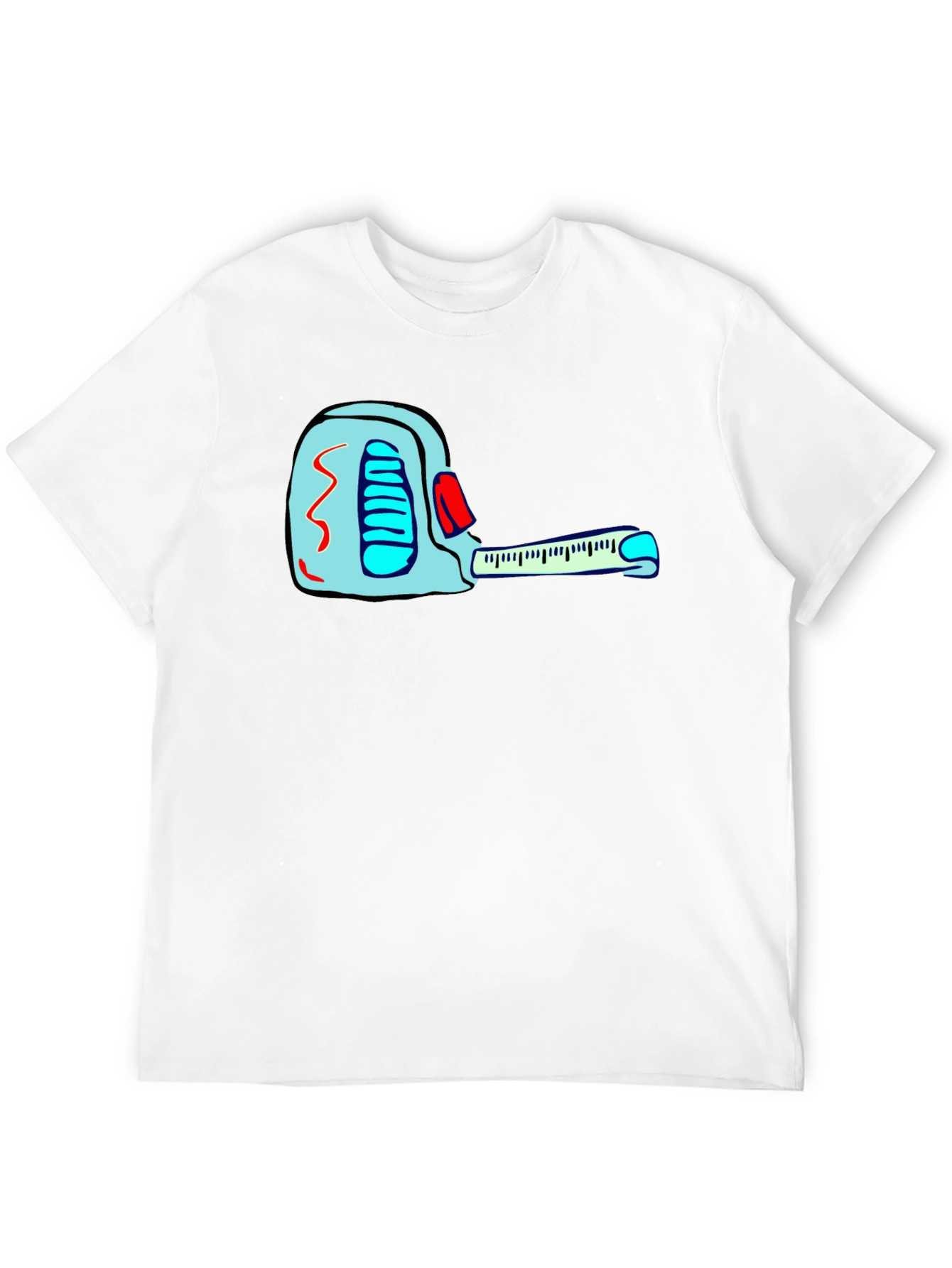 Black Cartoon Tape Measure Black T-Shirt view 12