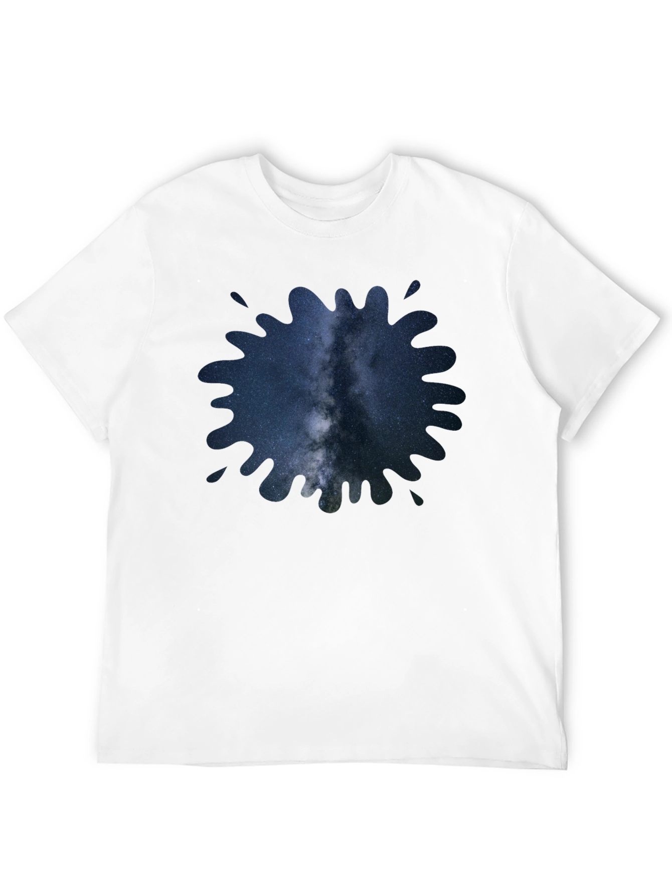 Black Galaxy Splash T-Shirt - Unique Space Design view 12