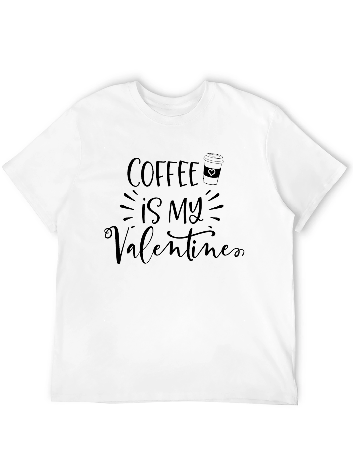 Black Coffee is My Valentine T-Shirt - Black view 12