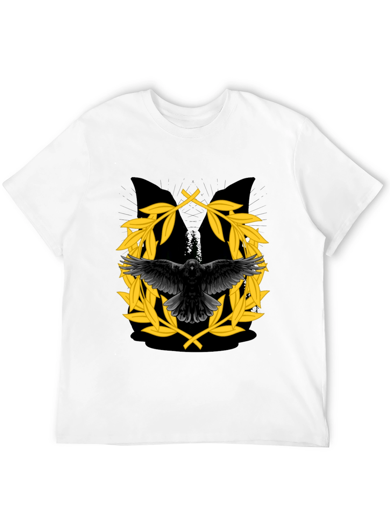 Black Raven & Laurel Wreath Graphic T-Shirt view 12