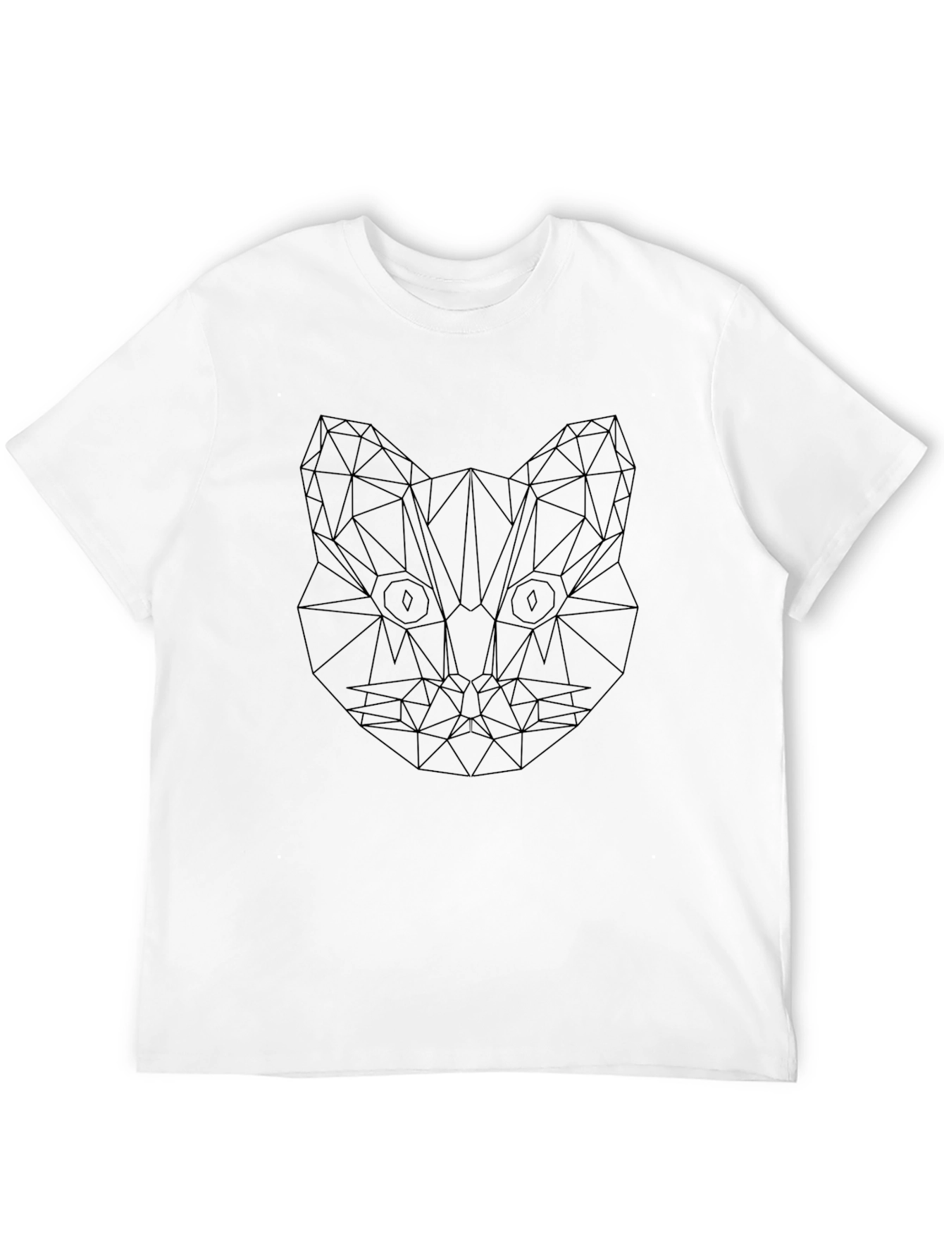 Black Geometric Cat Graphic Tee - Modern Style view 12