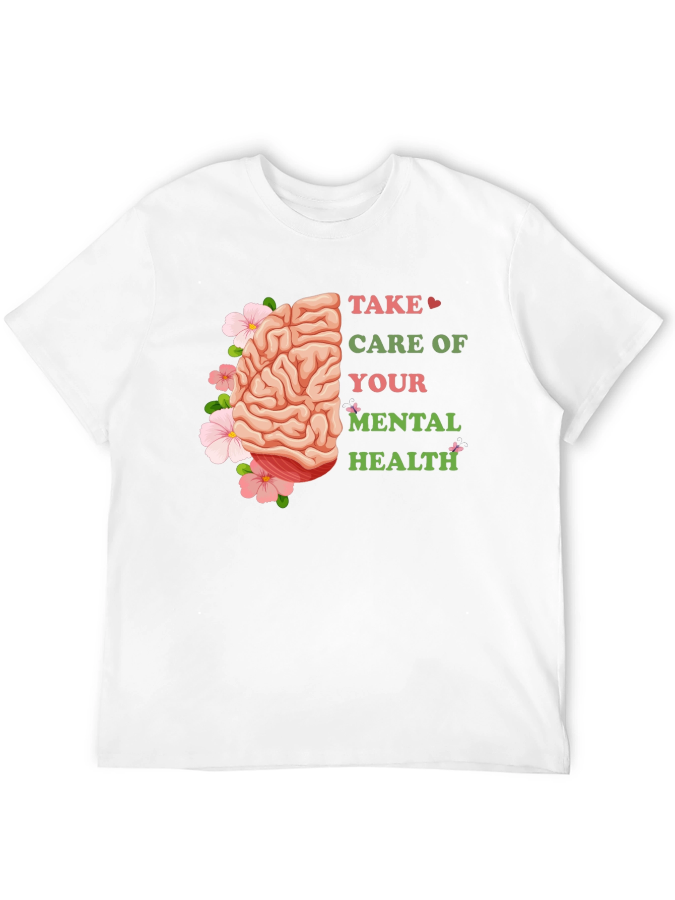 Black Mental Health Awareness T-Shirt: Floral Brain Design view 12
