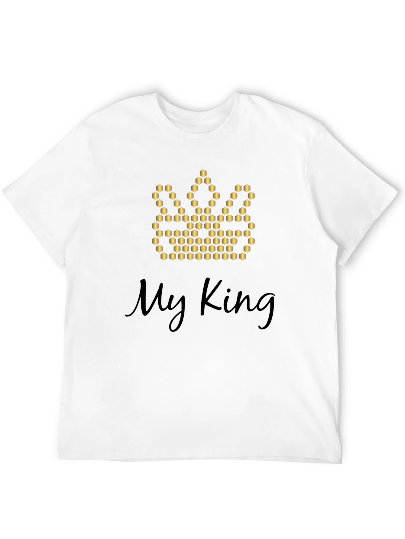 Black My King Graphic Tee - Crown Design, Soft Cotton Blend view 12