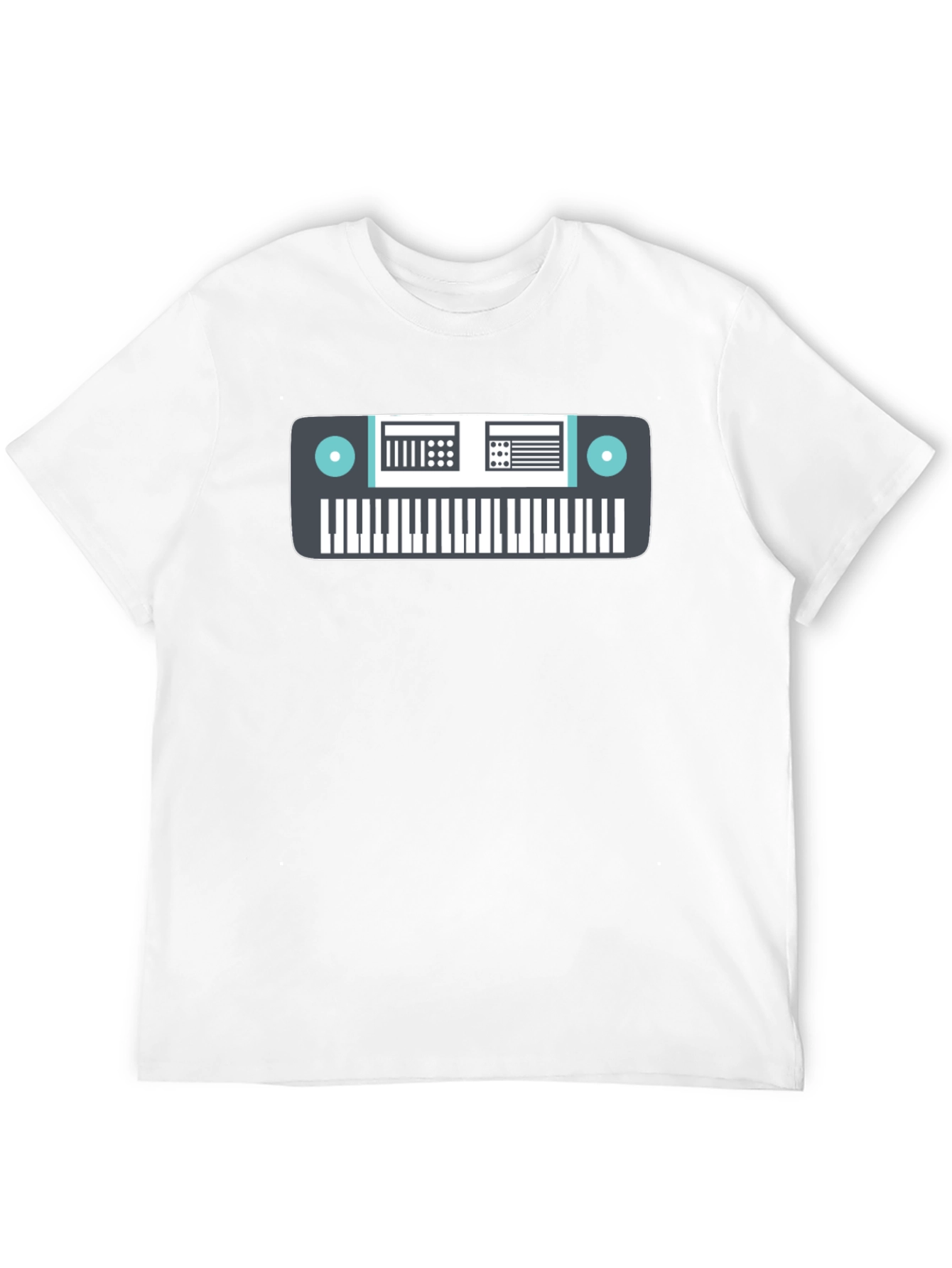 Black Keyboard Graphic Tee - Music Lover's Black T-Shirt view 12