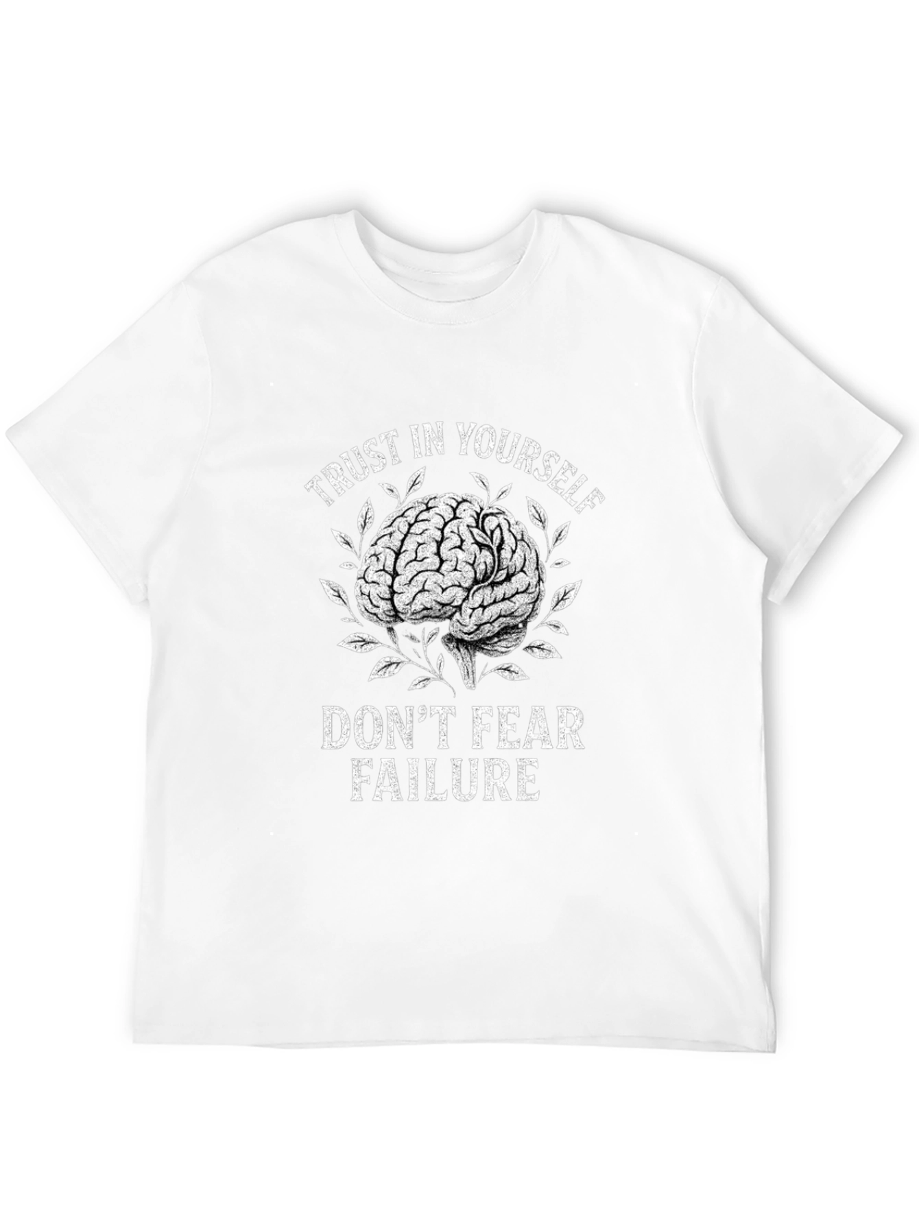 Black Trust Yourself Brain Graphic T-Shirt view 12