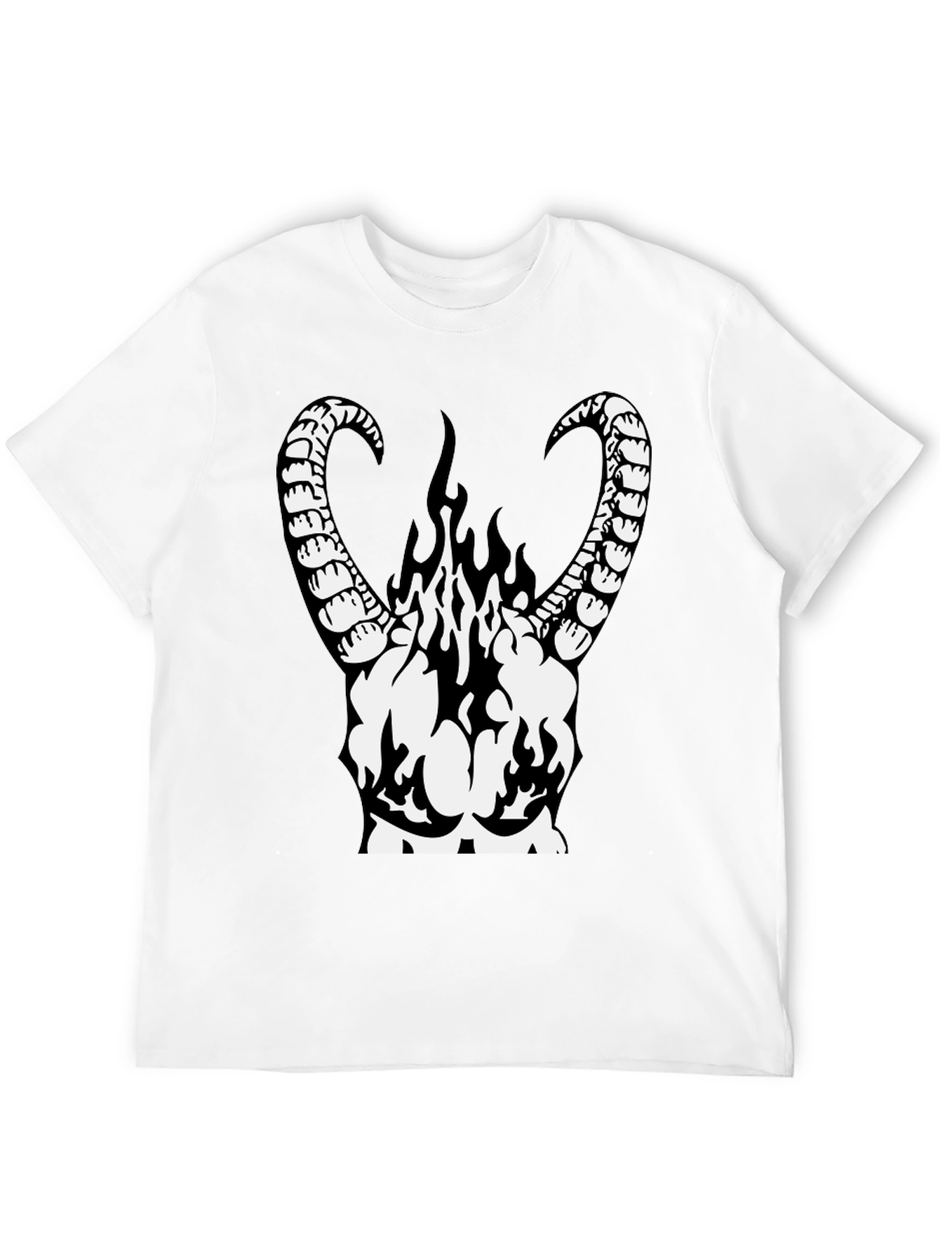 Black Infernal Horns Graphic T-Shirt - Black Cotton Tee view 12