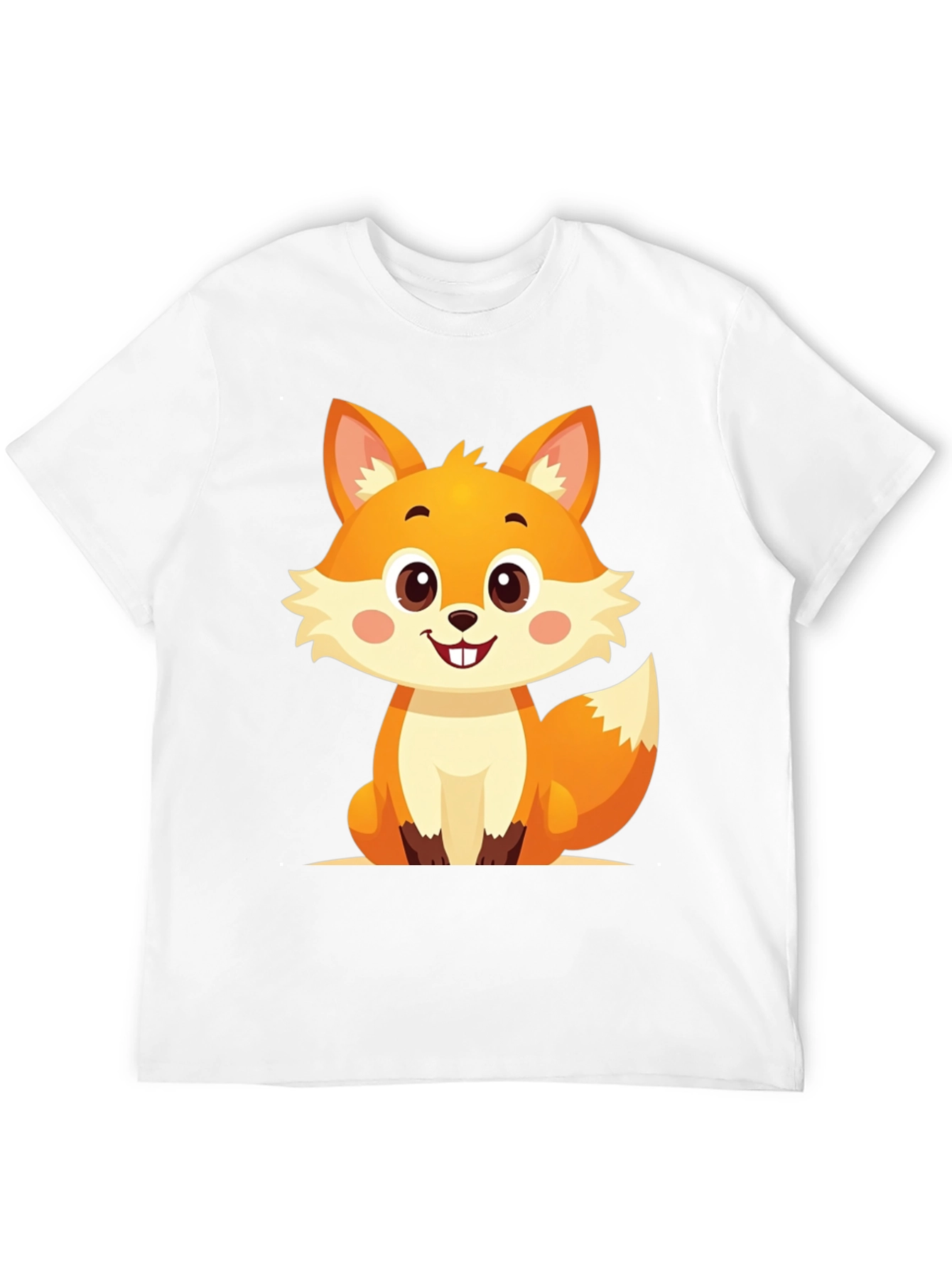 Black Cute Cartoon Fox Graphic Tee view 12