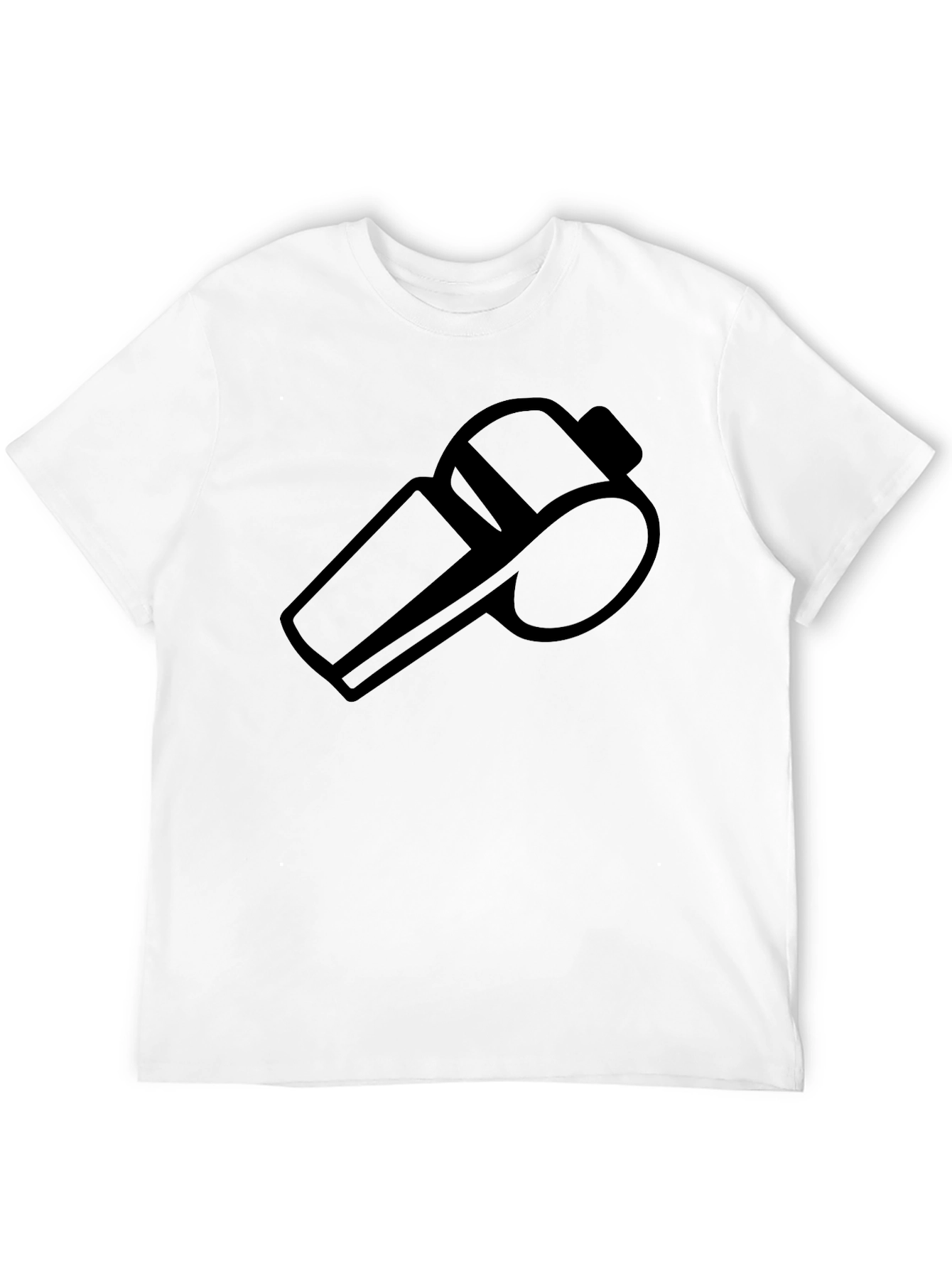 Black Referee Whistle Graphic Tee - Black Cotton T-Shirt view 12
