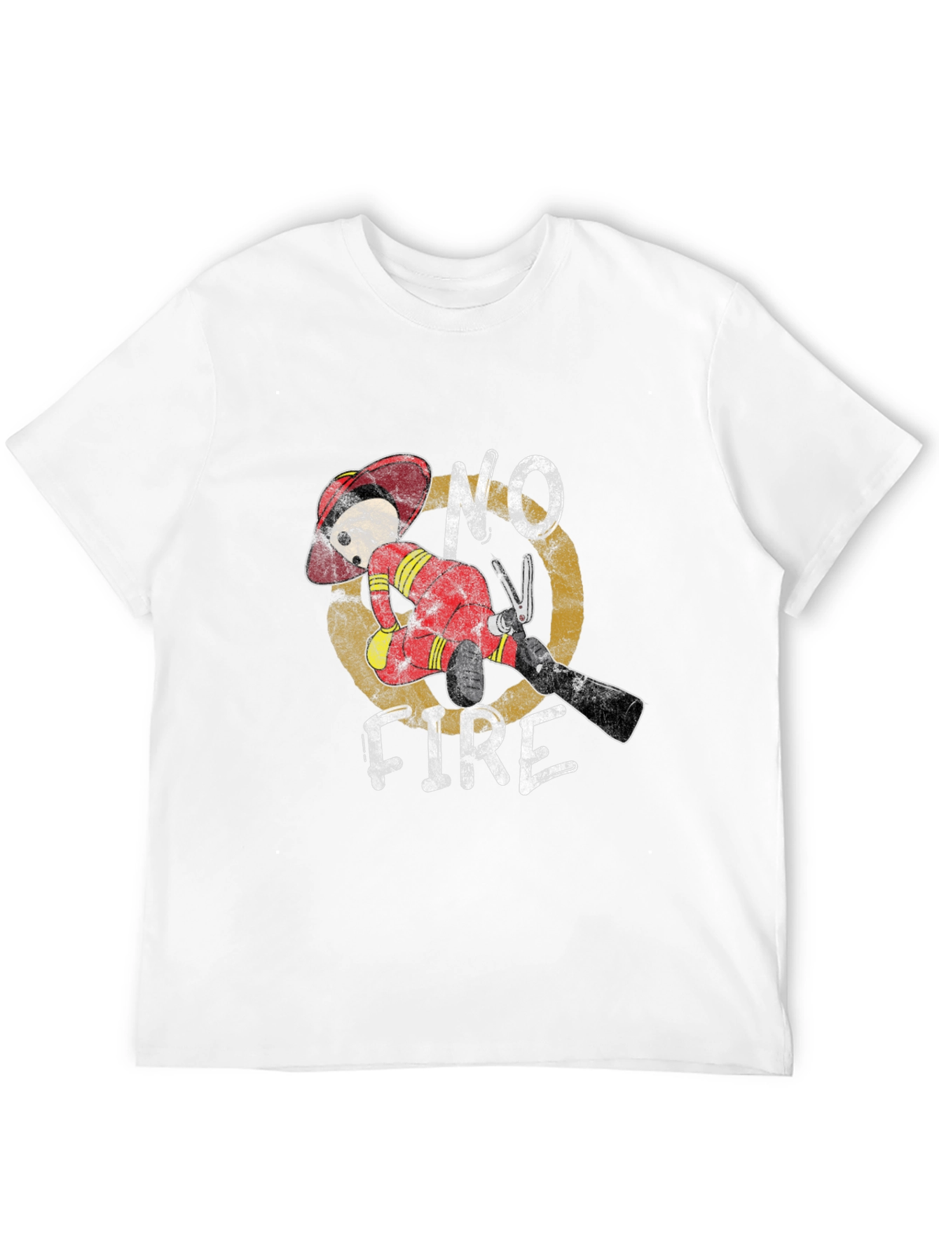 Black No Fire Graphic Tee - Firefighter Humor T-Shirt view 12