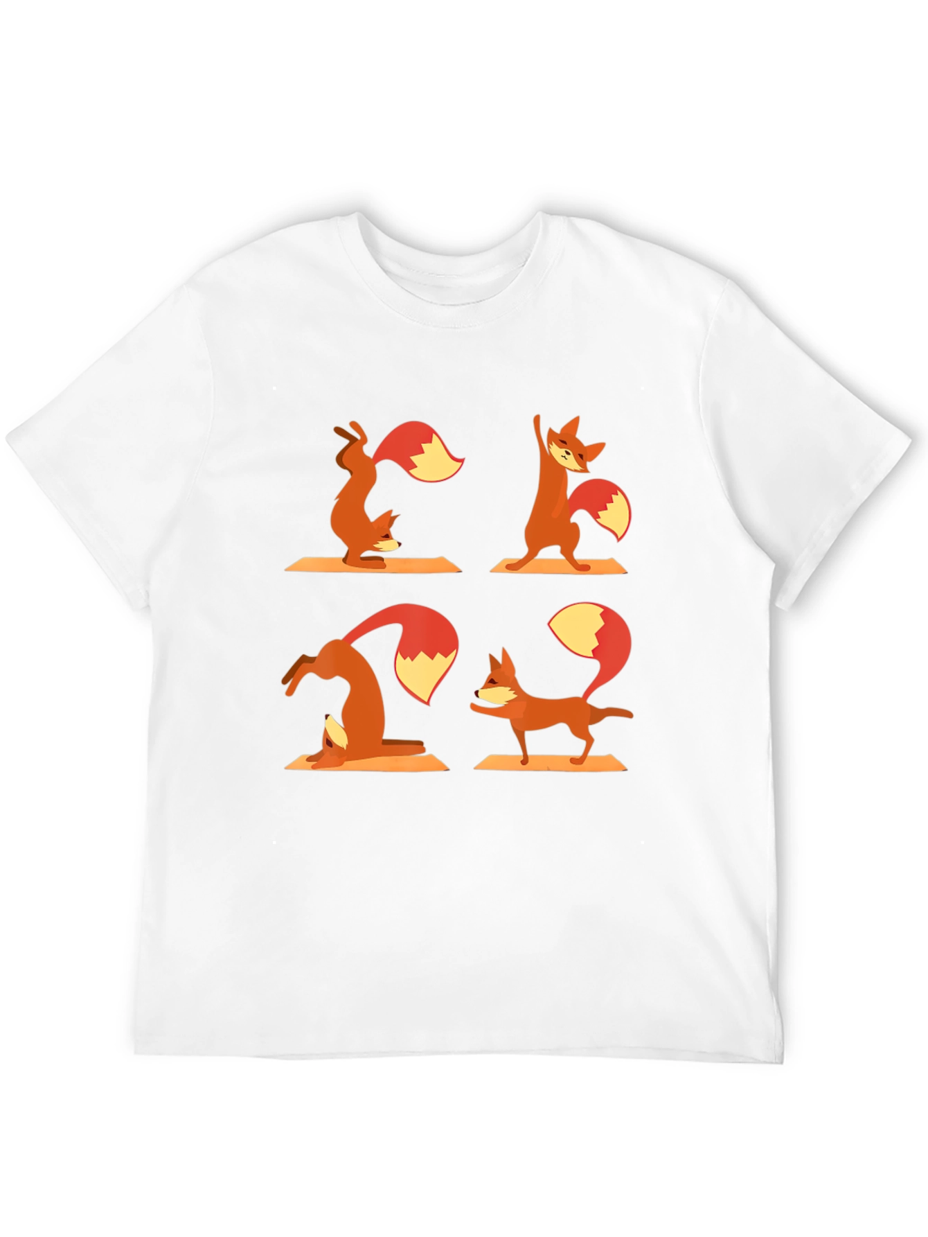 Black Yoga Fox T-Shirt - Black Cotton Graphic Tee view 12