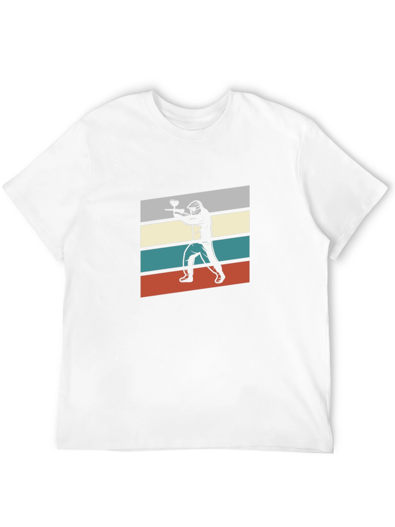 Black Paintball Player Graphic Tee - Black Cotton T-Shirt view 12