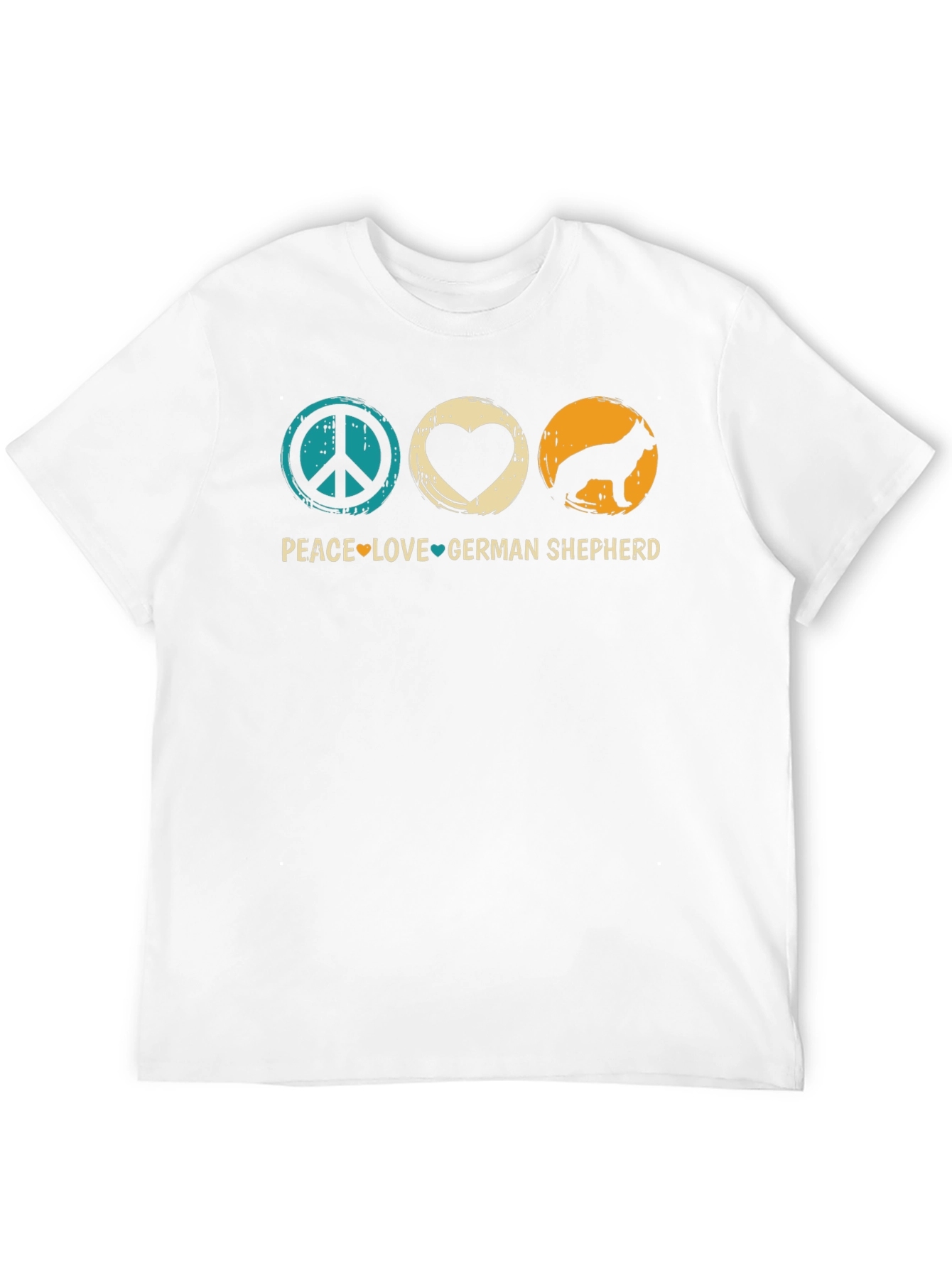 Black Peace Love German Shepherd T-Shirt view 12