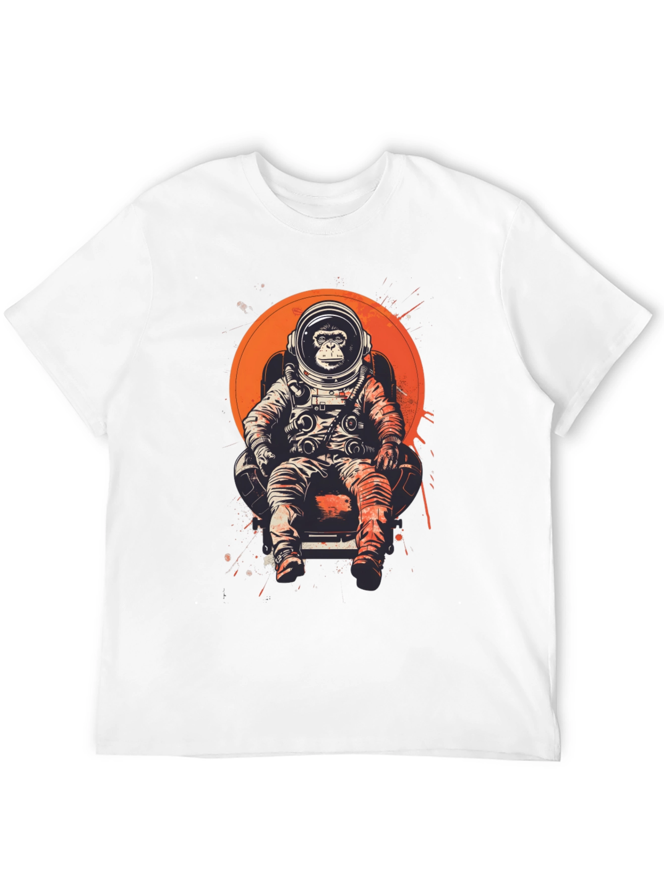 Black Astronaut Monkey T-Shirt - Space Chimpanzee Tee view 12