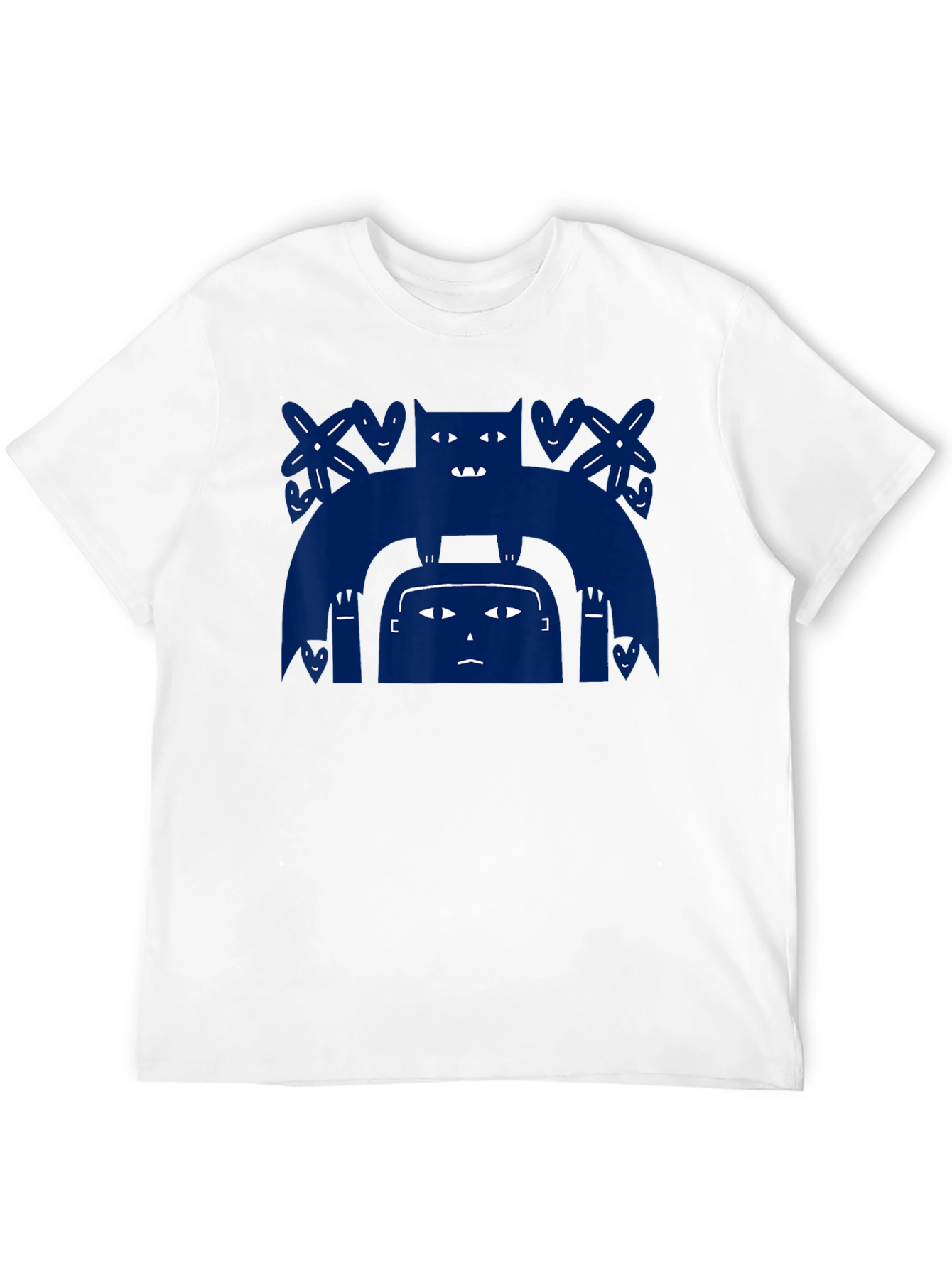 Black Graphic Tee - Bat on Head Design - Men's Black T-Shirt view 12