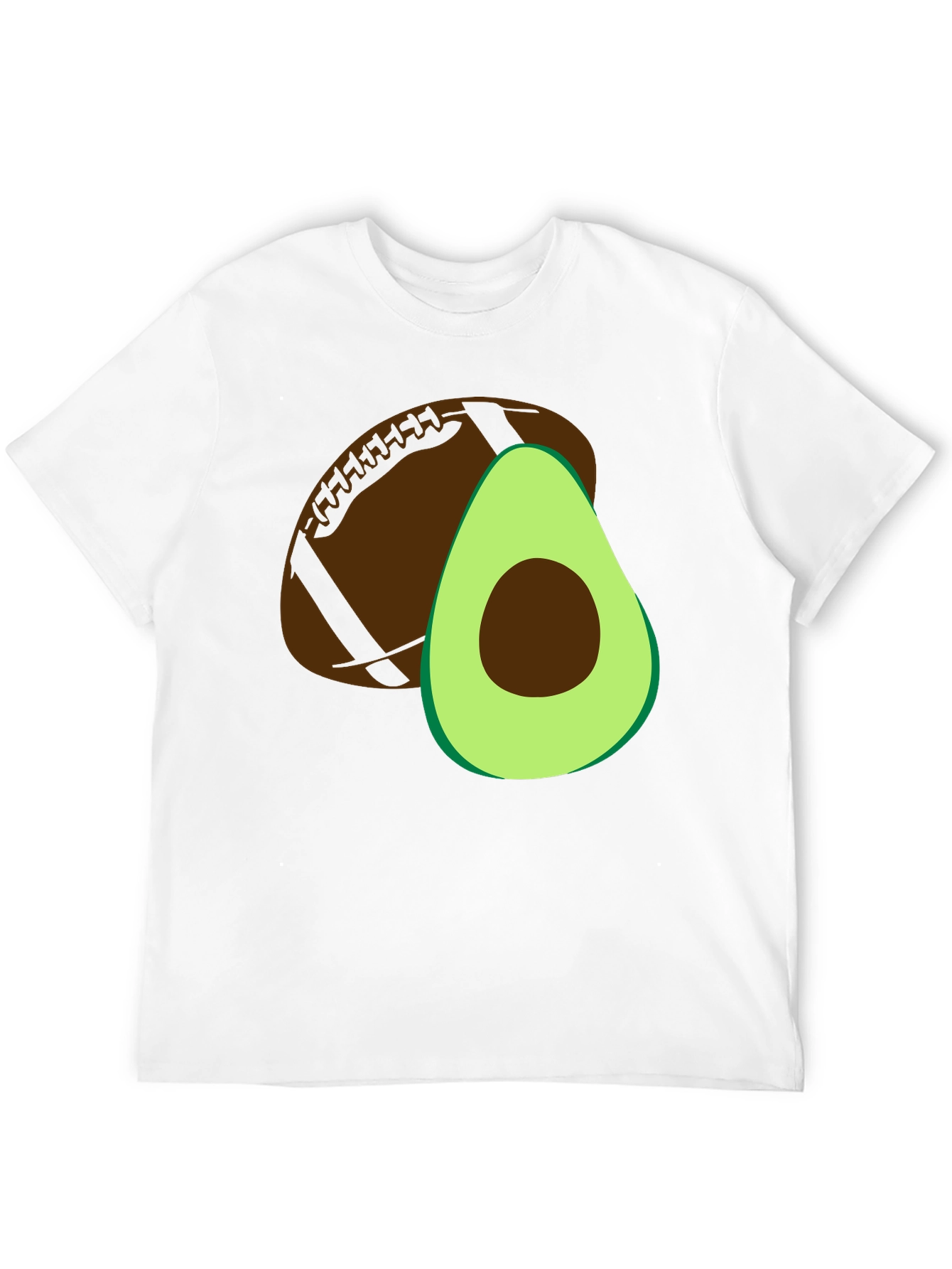 Black Avocado Football Graphic Tee - Casual Mens T-Shirt view 12