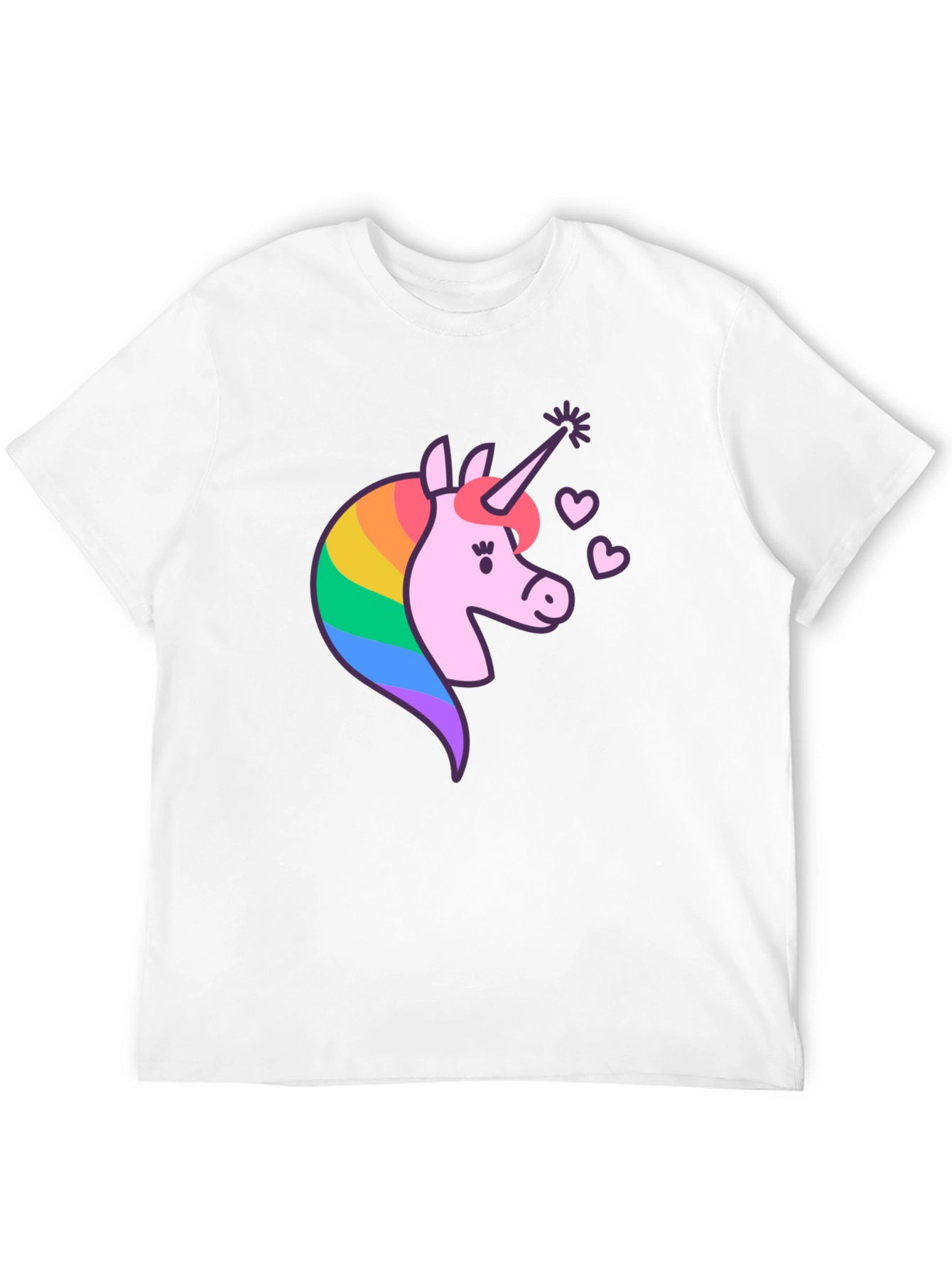 Black Unicorn Graphic T-Shirt - Magical Rainbow Design view 12