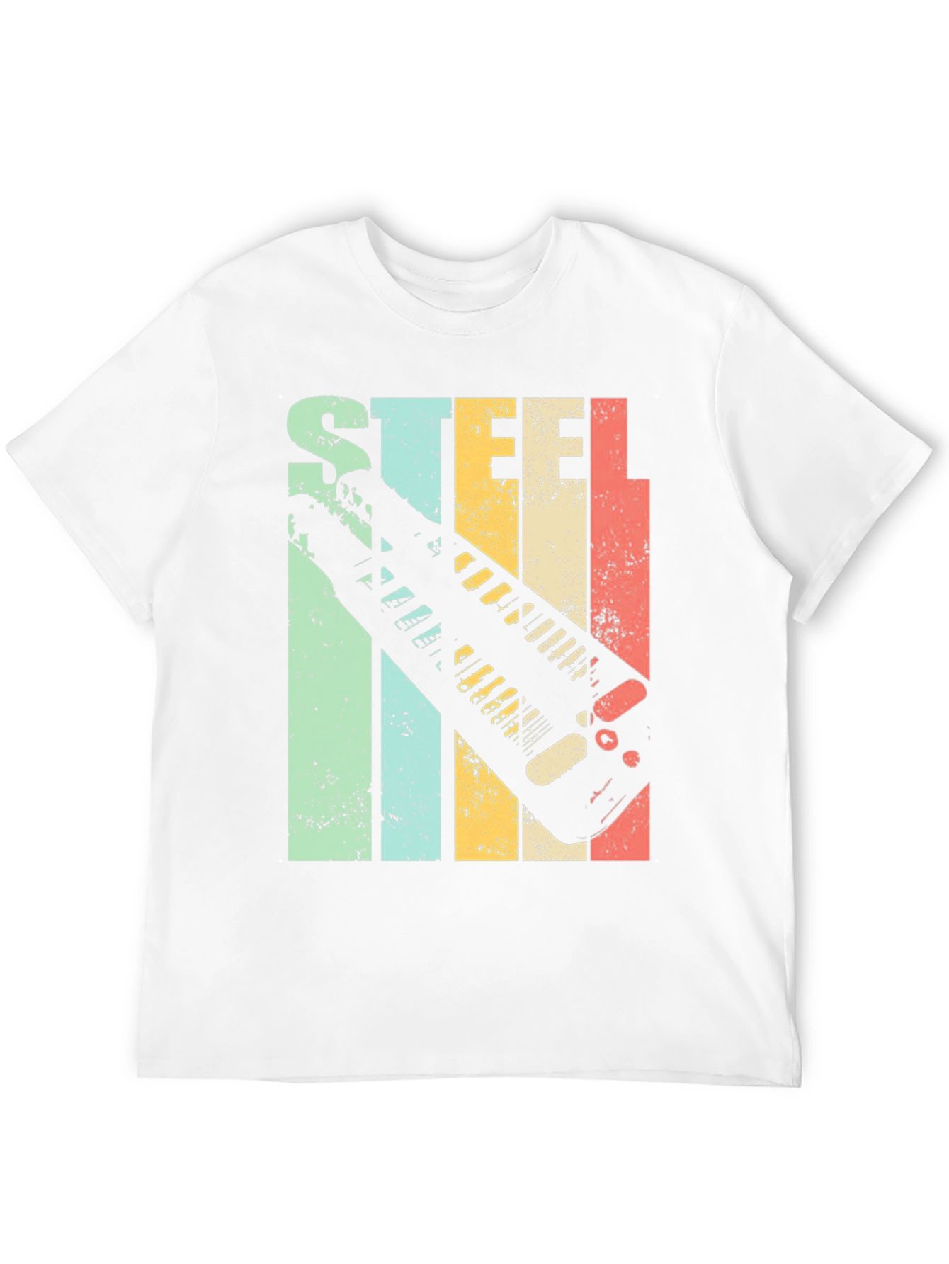 Black Steel Guitar T-Shirt - Retro Design view 12