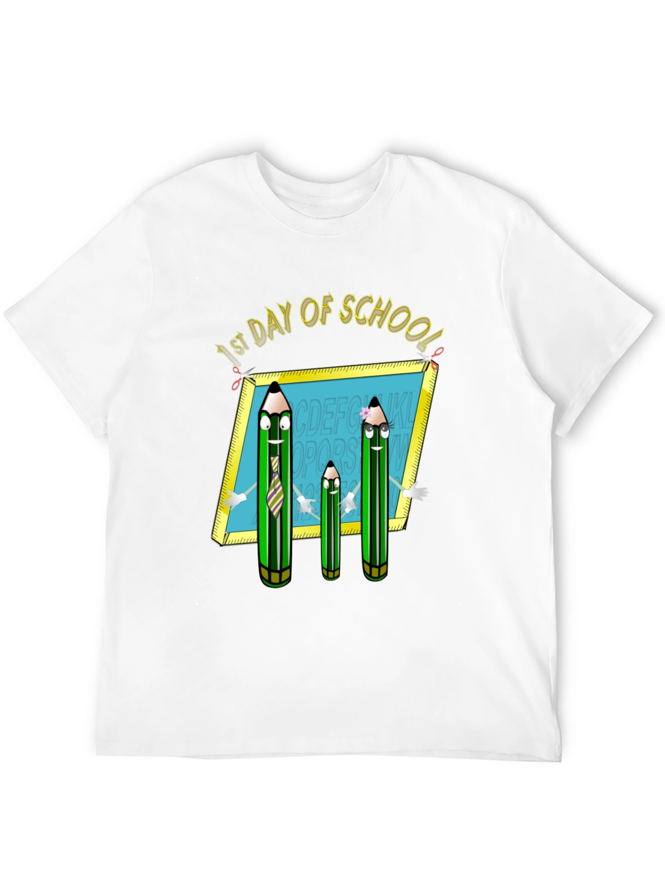 Black First Day of School T-Shirt: Animated Pencils view 12