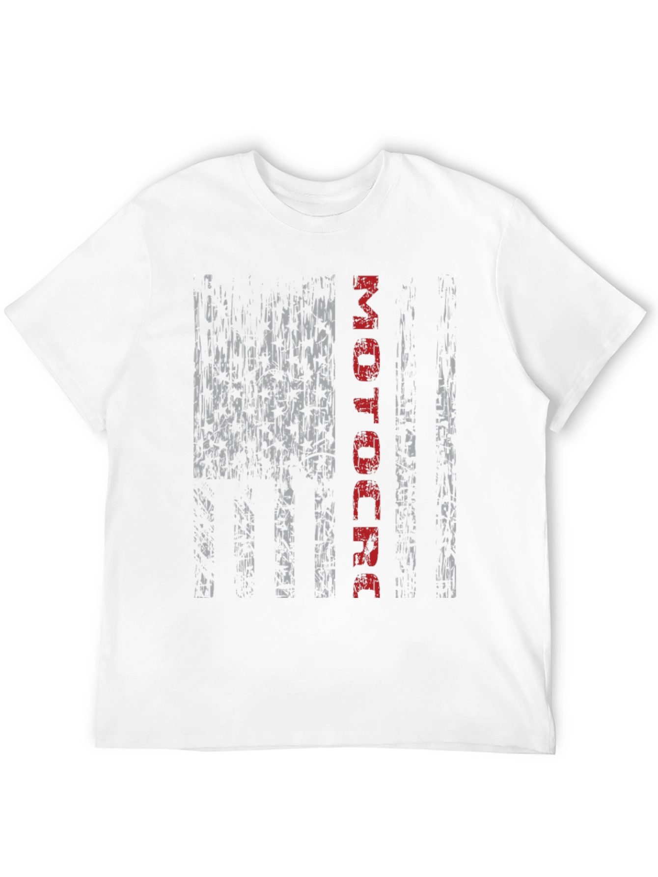 Black Men's Black Motorcycle American Flag Graphic Tee view 12