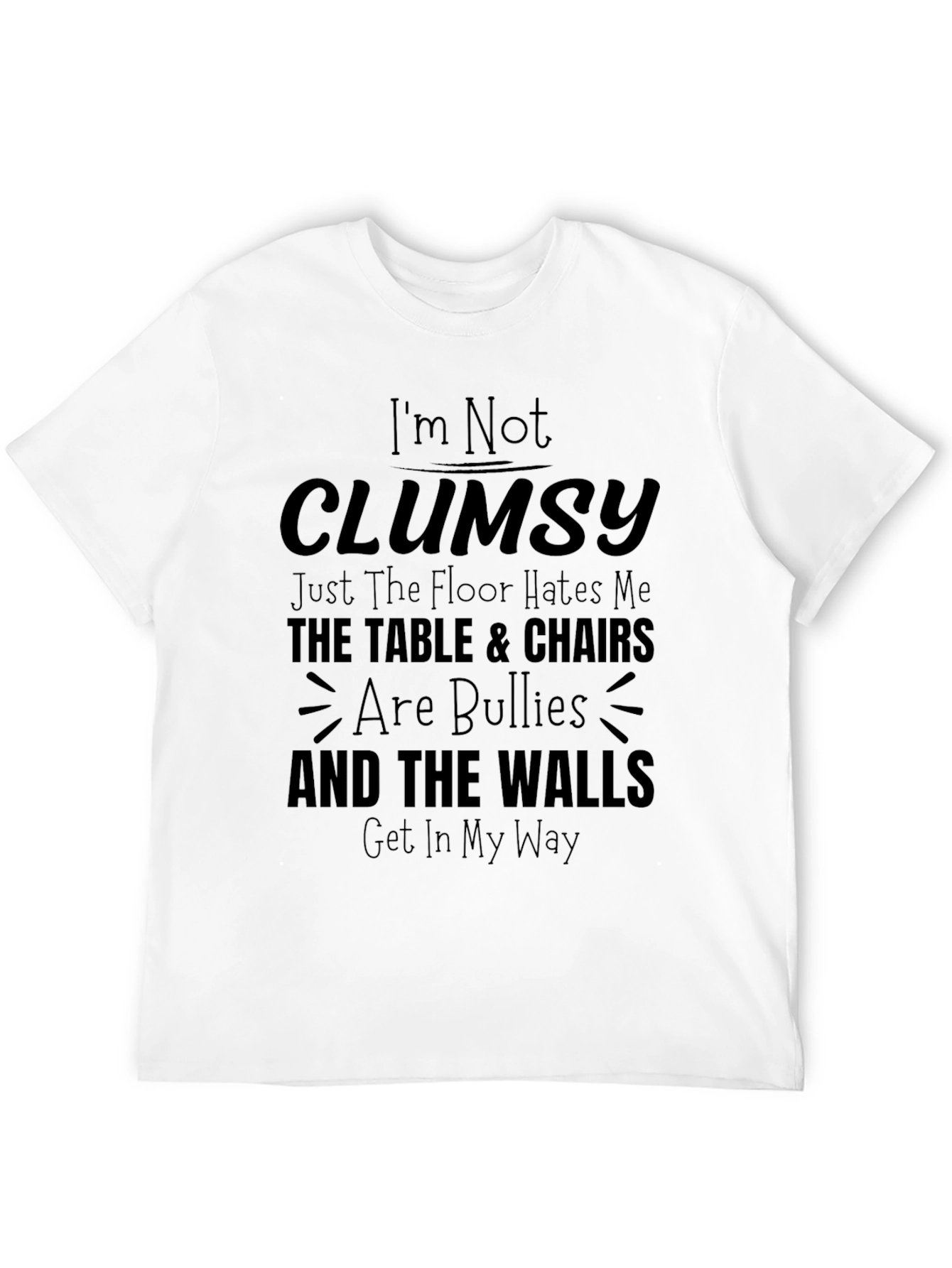 Black I'm Not Clumsy Graphic Print Tee view 12