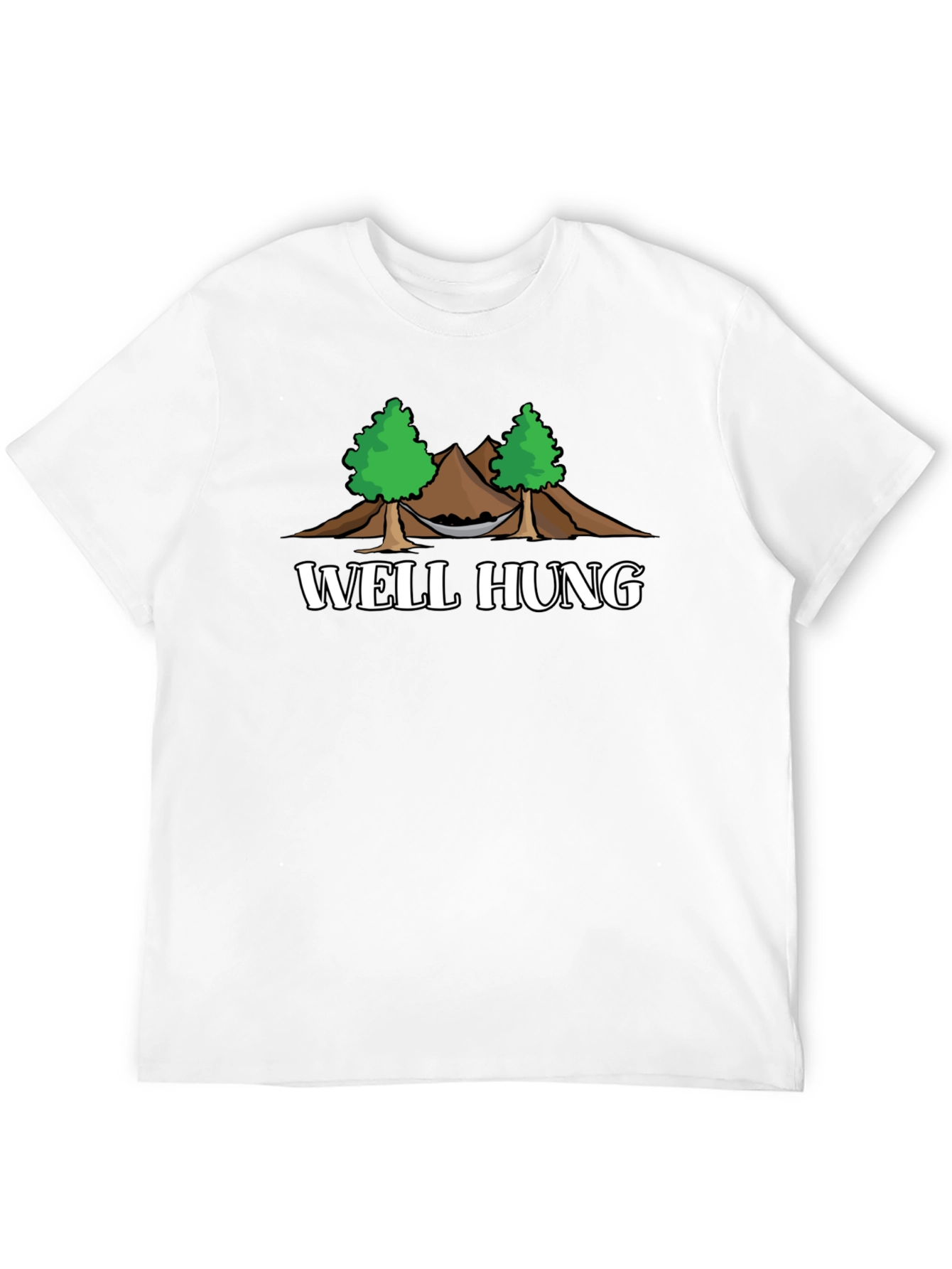 Black Well Hung Hammock T-Shirt - Funny Camping Graphic Tee view 12