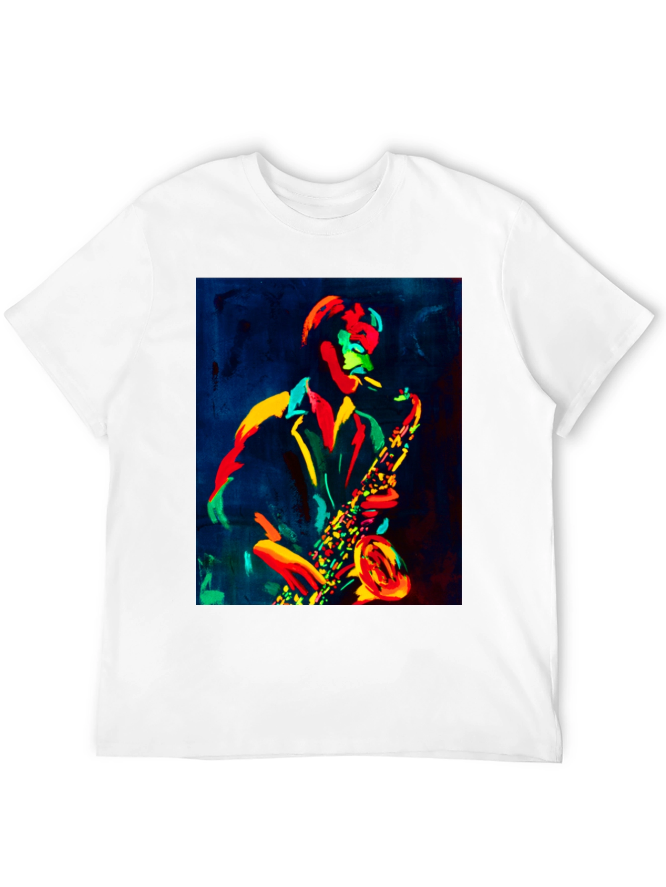 Black Jazz Saxophone Graphic Tee - Cool Music T-Shirt view 12