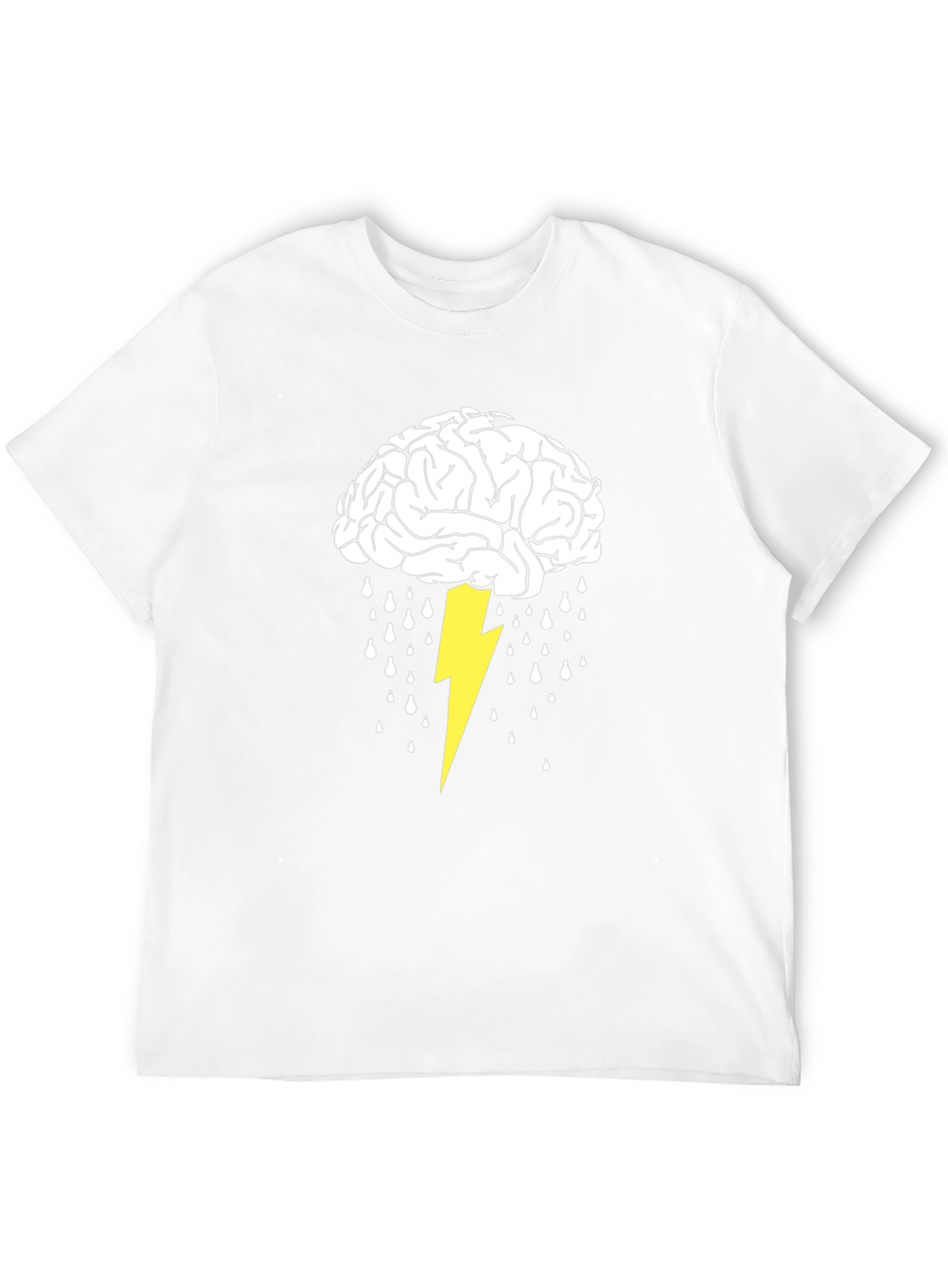 Black Brainstorm T-Shirt: Lightning Strikes Idea Graphic Tee view 12