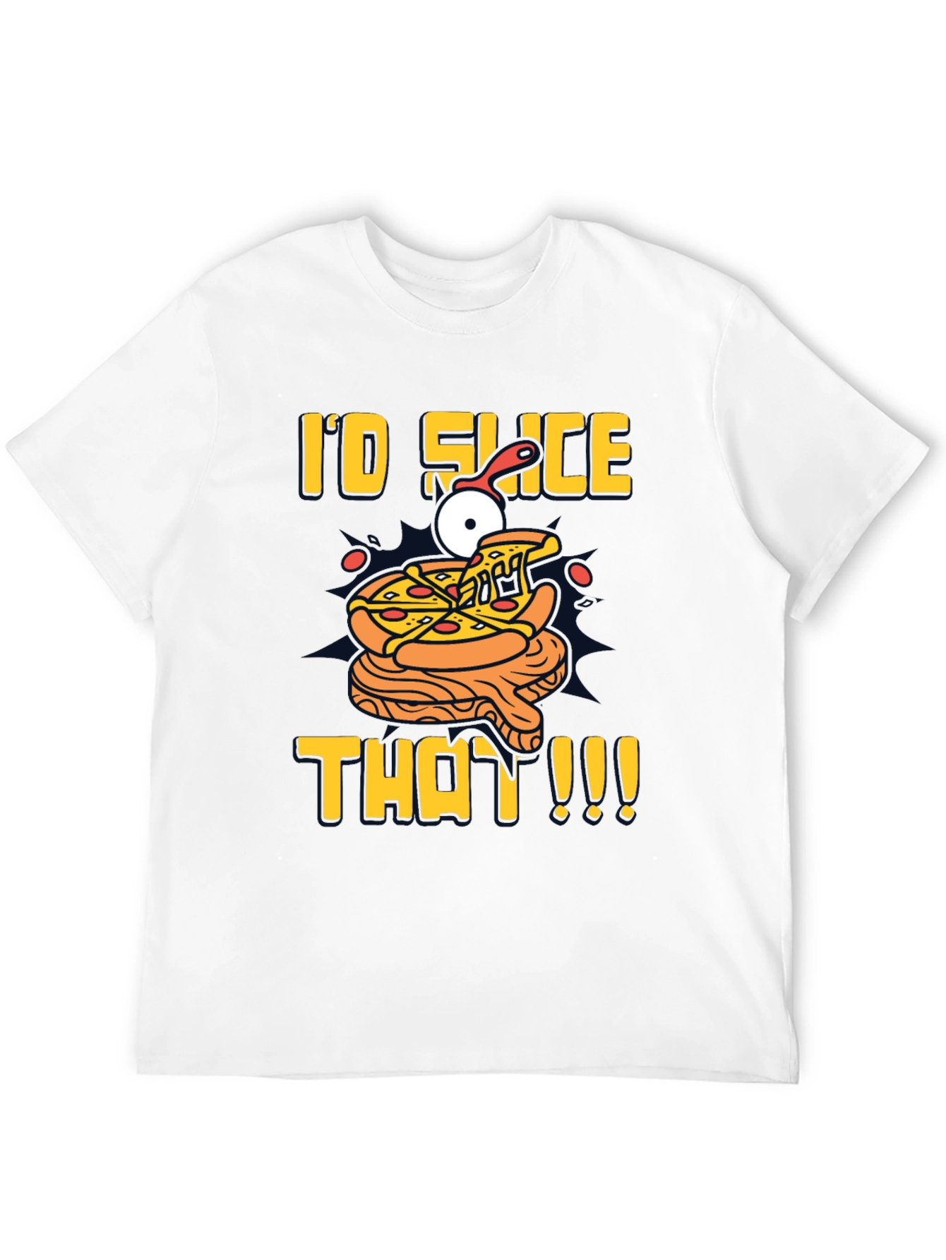 Black I'd Slice That Pizza T-Shirt | Fun Graphic Tee view 12