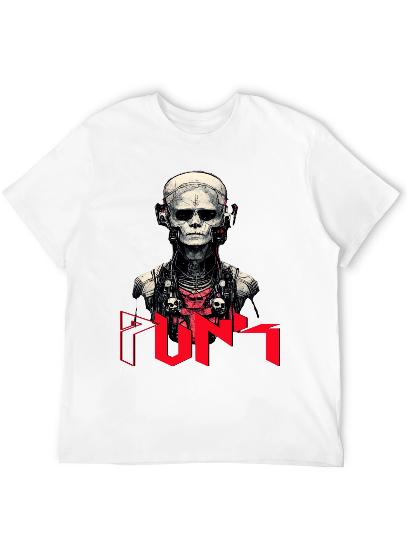 Black Cyberpunk Skeleton Graphic Tee view 12